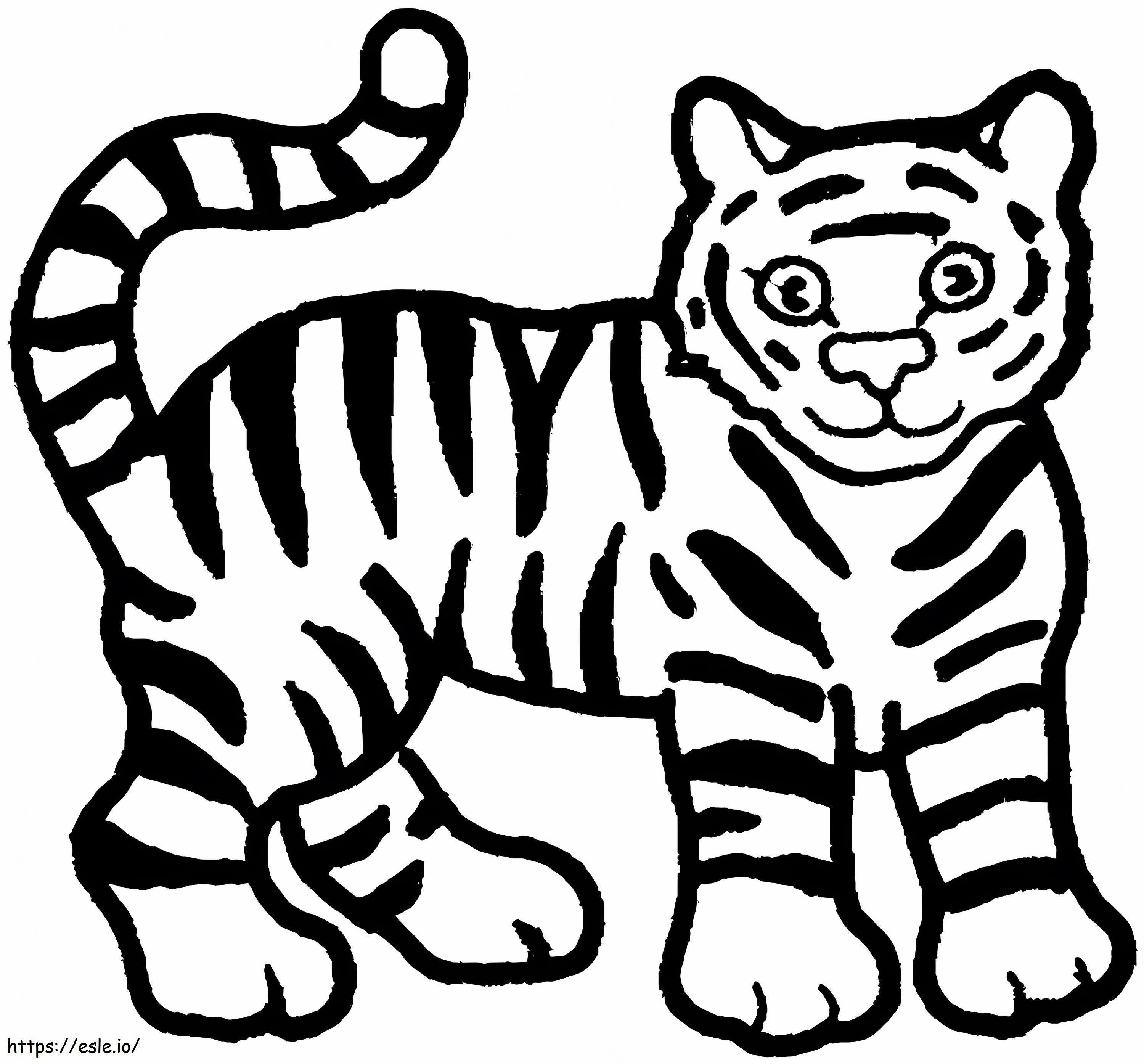Um tigre feliz para colorir
