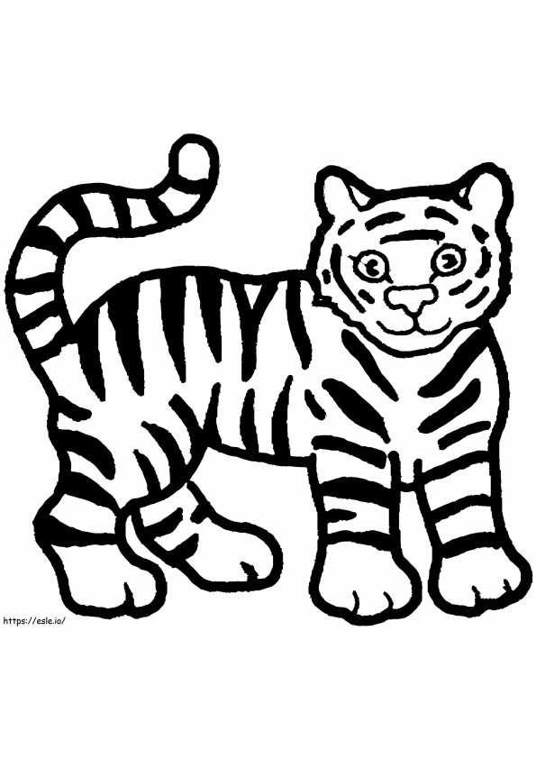 Um tigre feliz para colorir