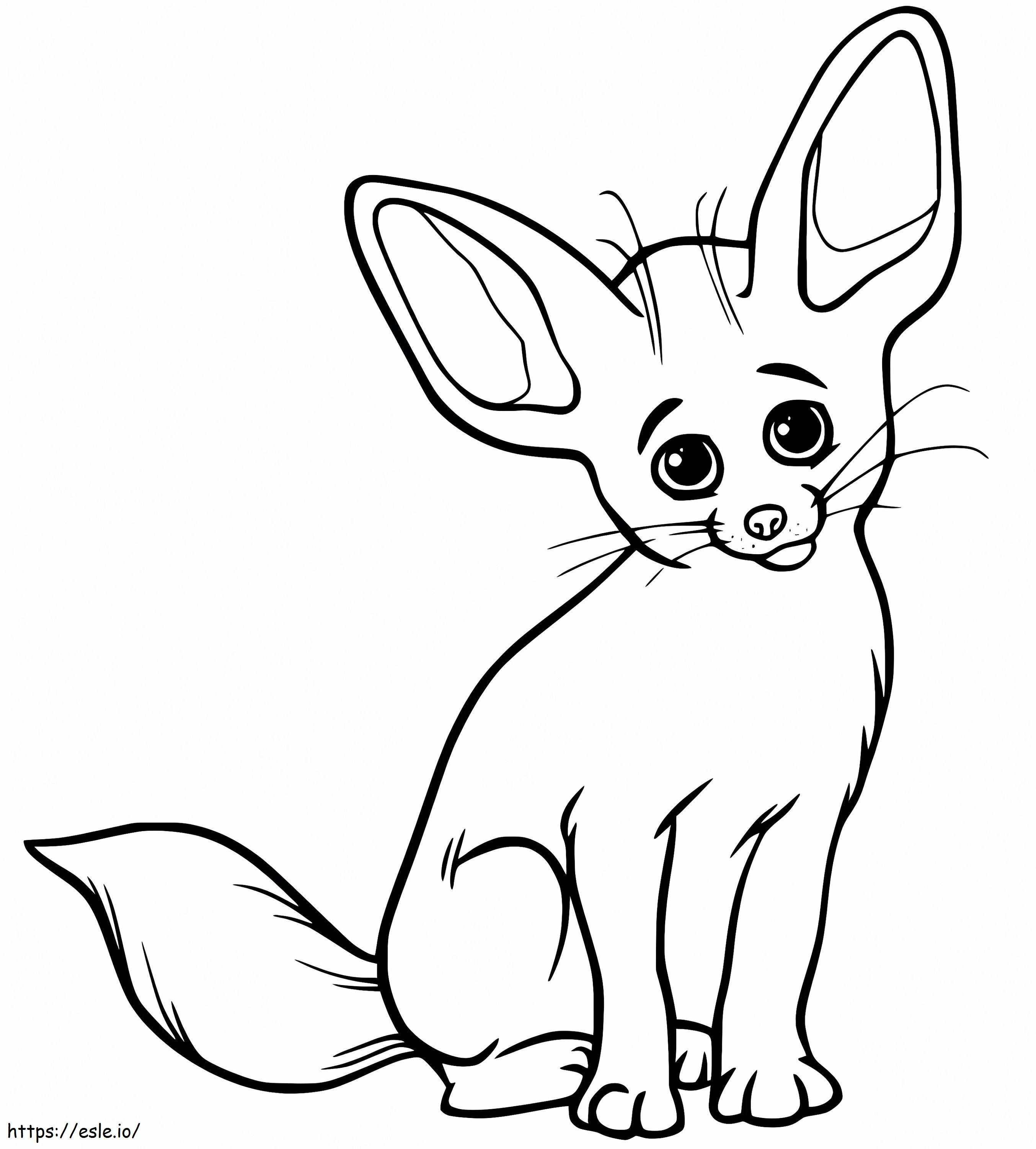 Lovely Fennec Fox coloring page