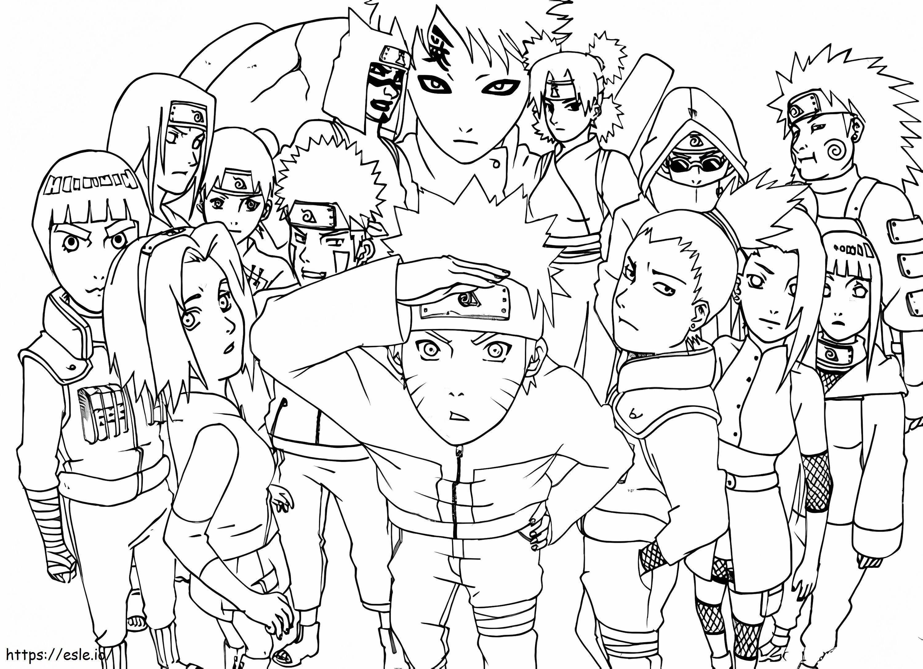 Naruto Shippuden Alle personages Coloring4Free.Com_ kleurplaat kleurplaat