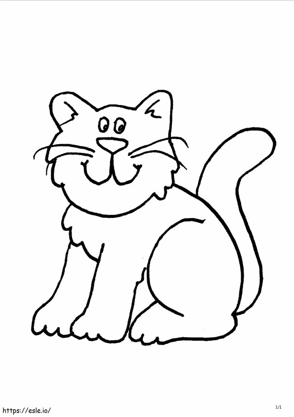 Kissan piirustus värityskuva