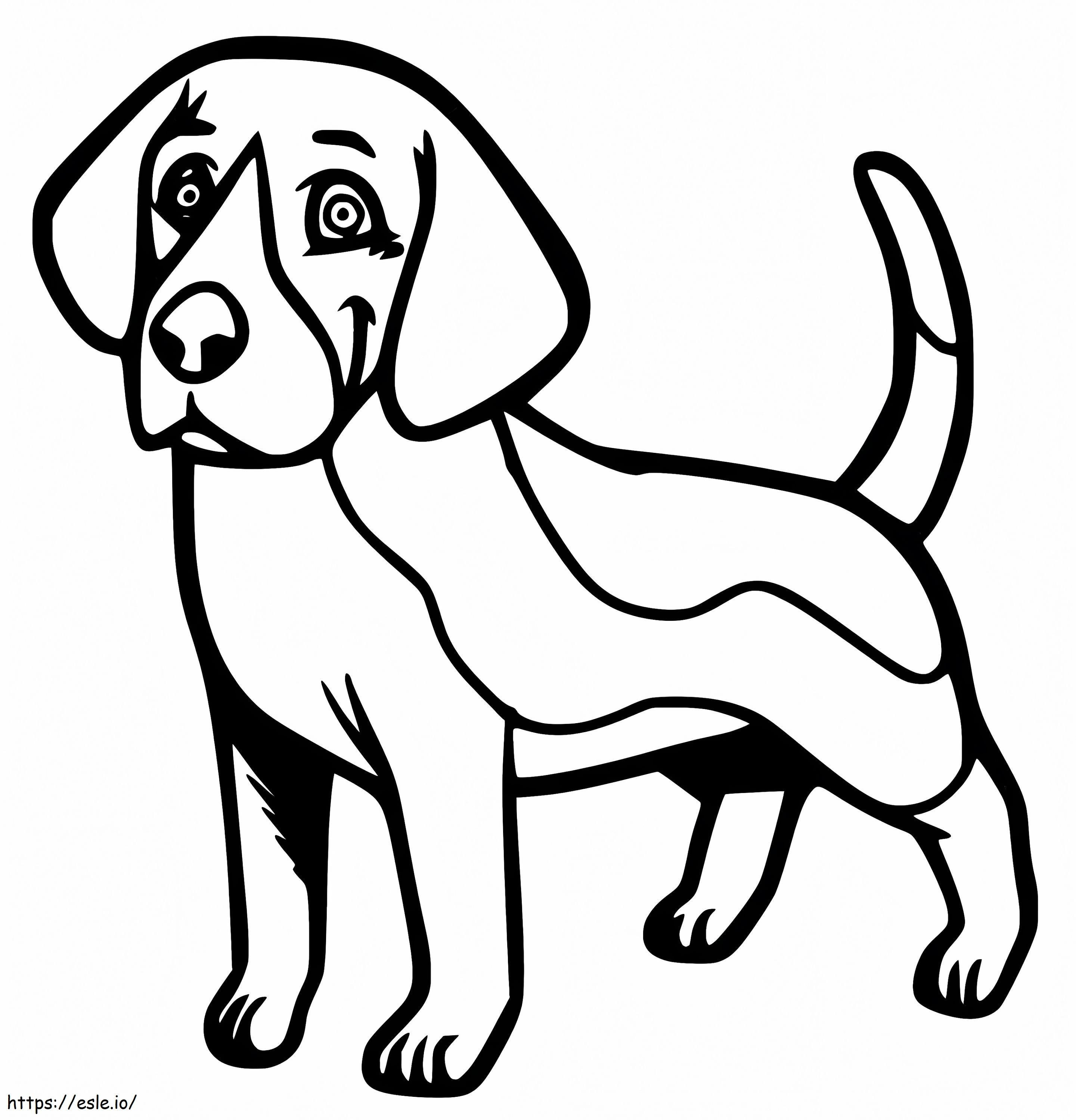 Coloriage Beagle de dessin animé à imprimer dessin