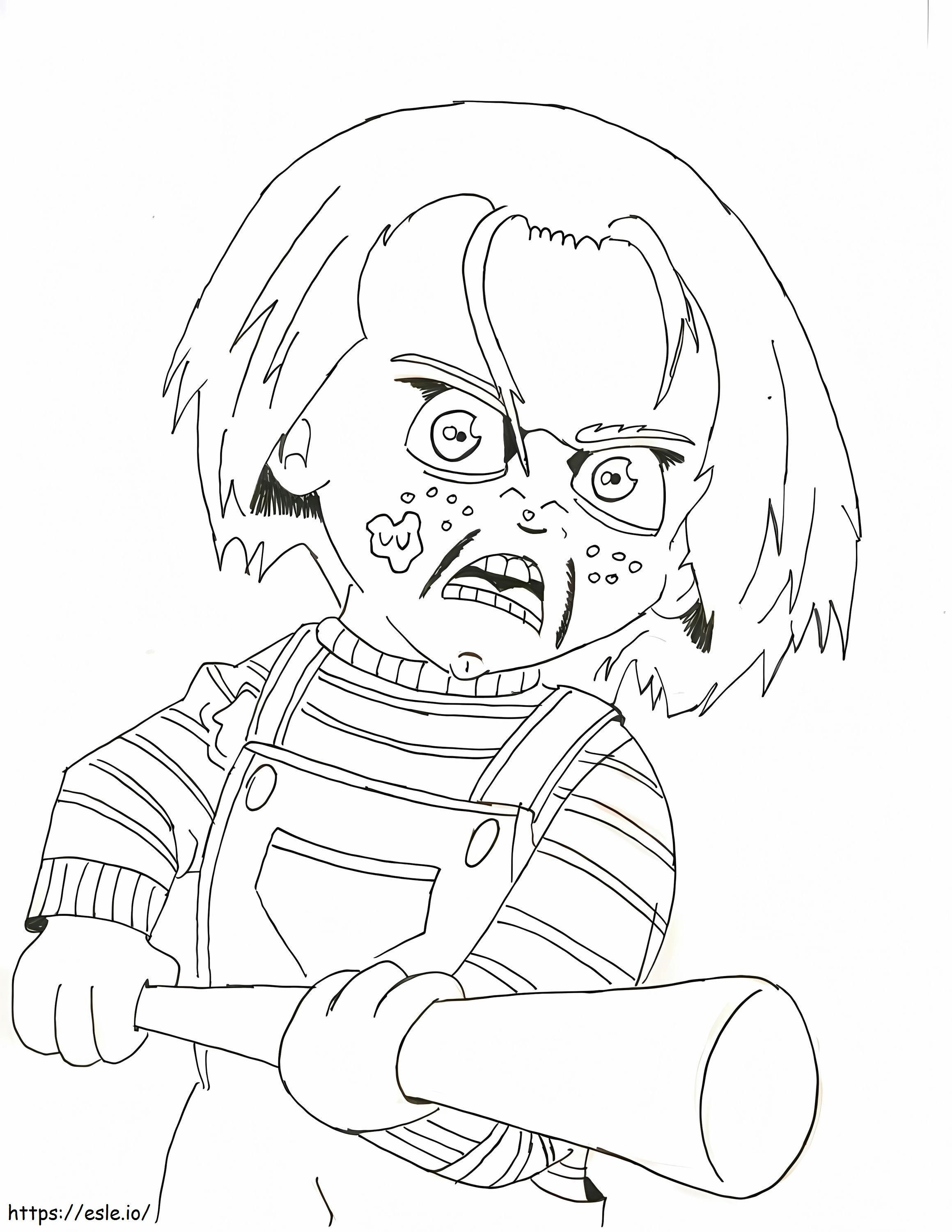 Coloriage Chucky en colère à imprimer dessin