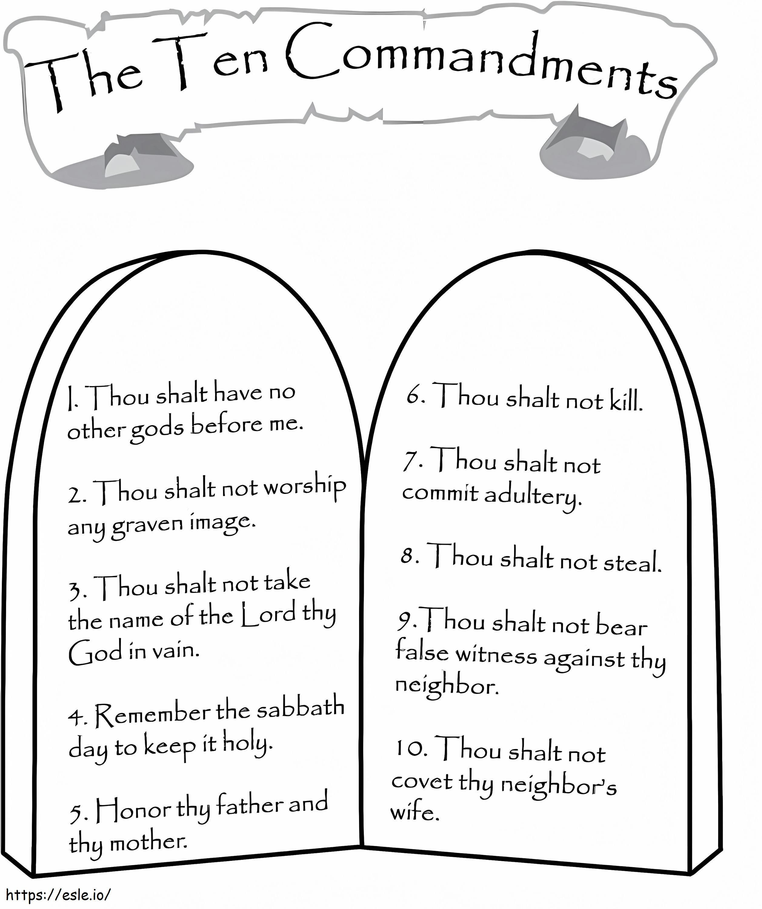 The Ten Commandments coloring page
