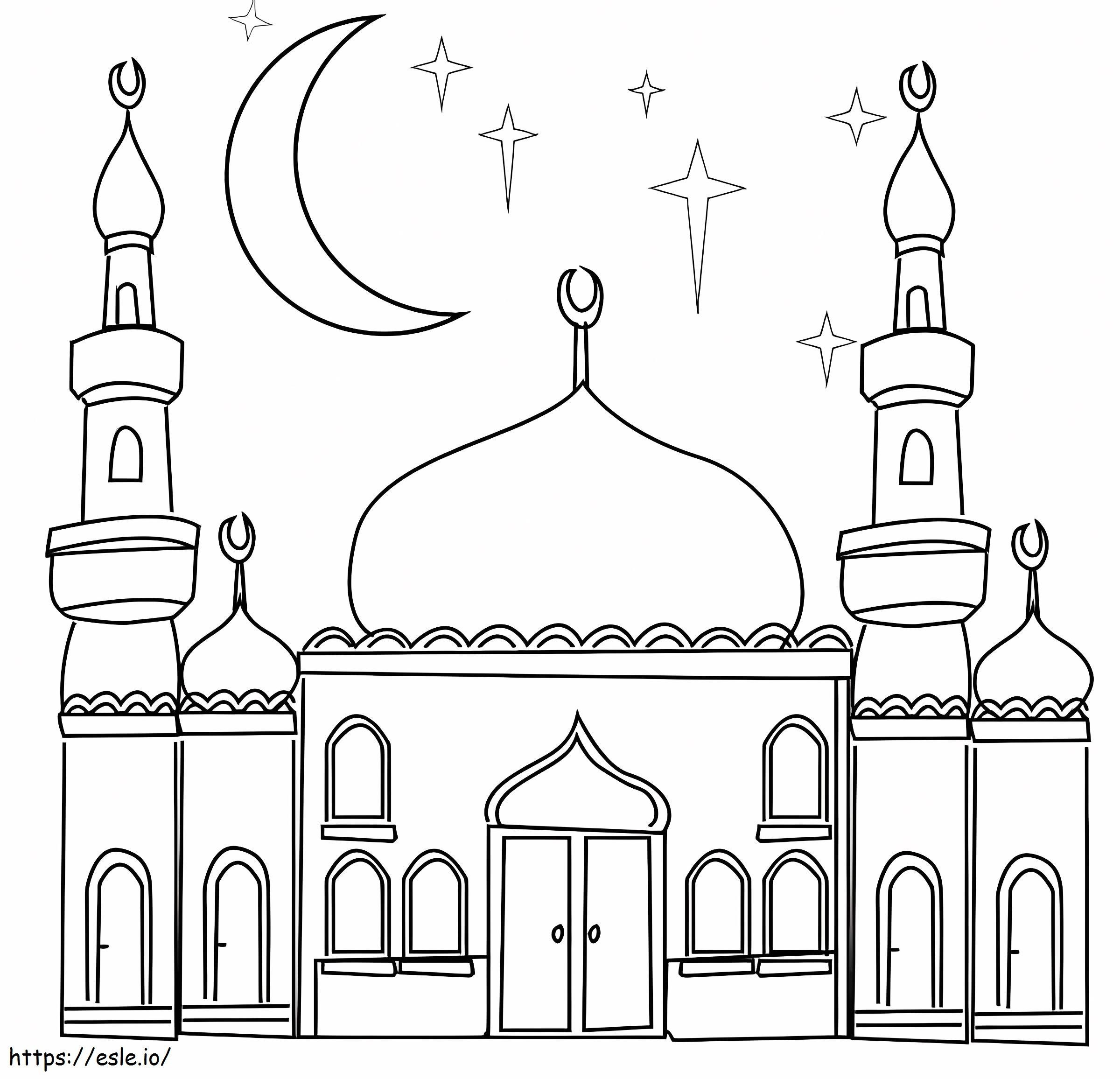Masjid yang Indah Gambar Mewarnai