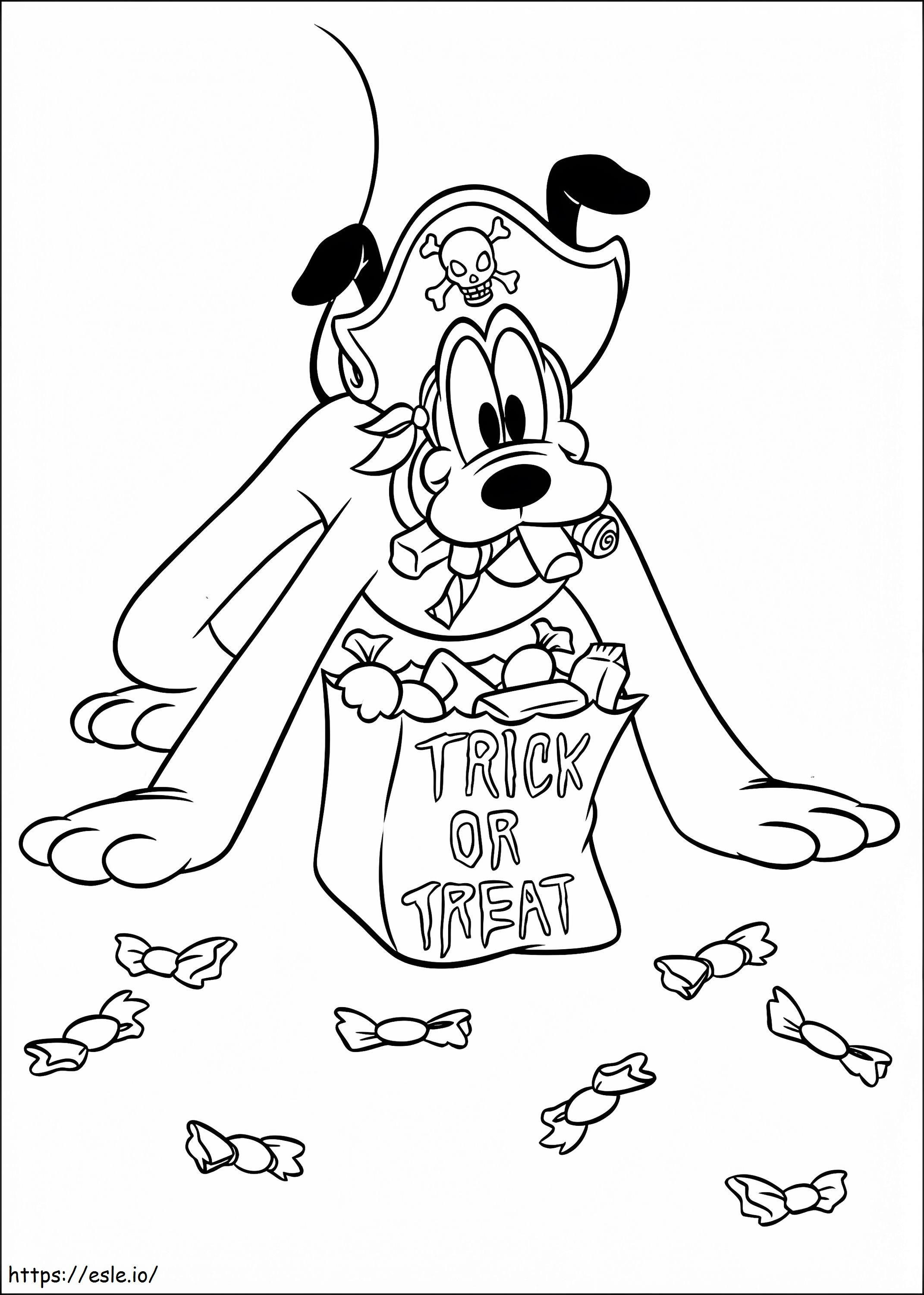 Pluto On Halloween coloring page