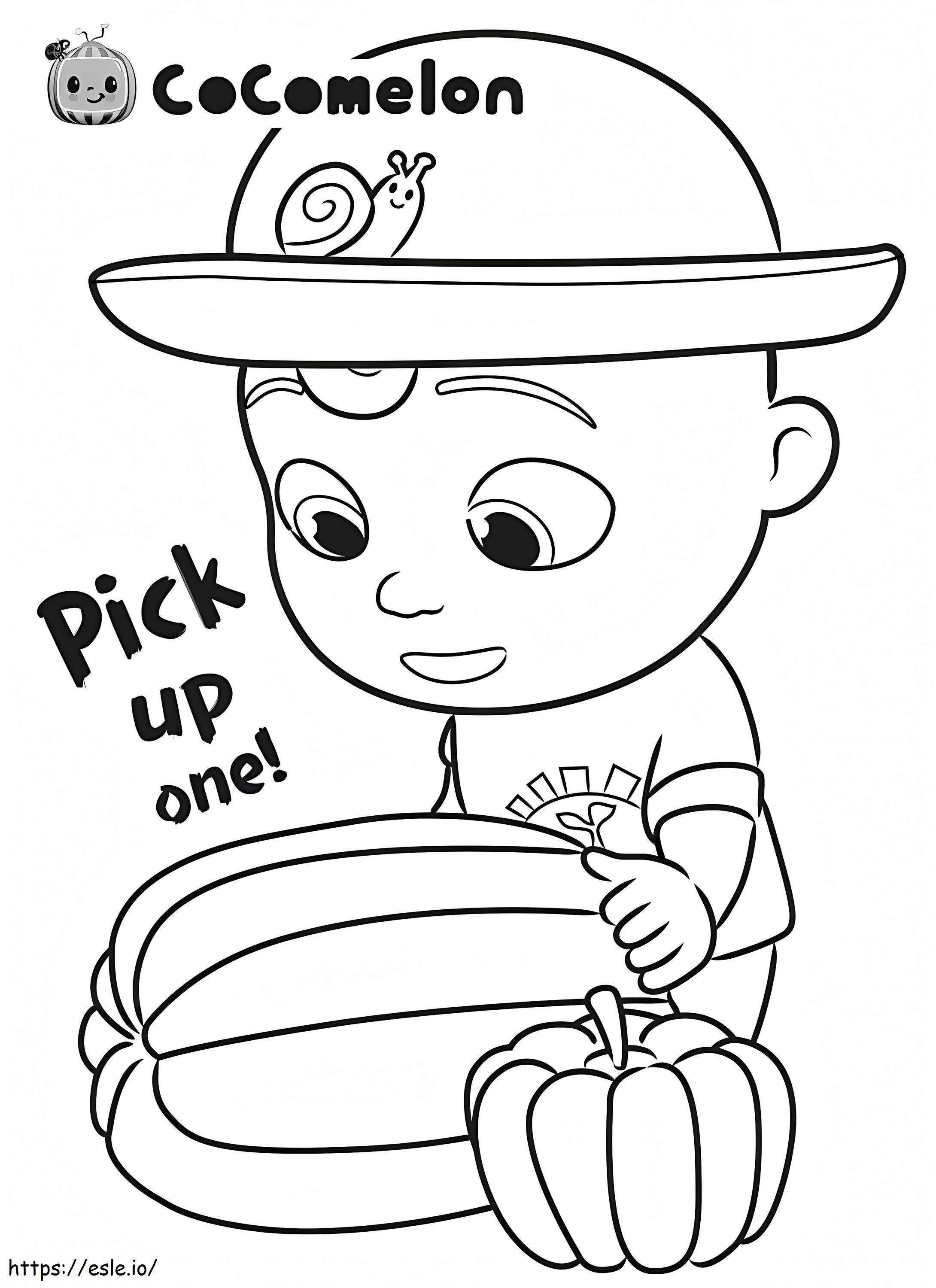 Little Johnny And Pumpkin coloring page