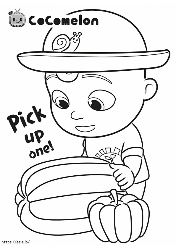 Little Johnny And Pumpkin coloring page