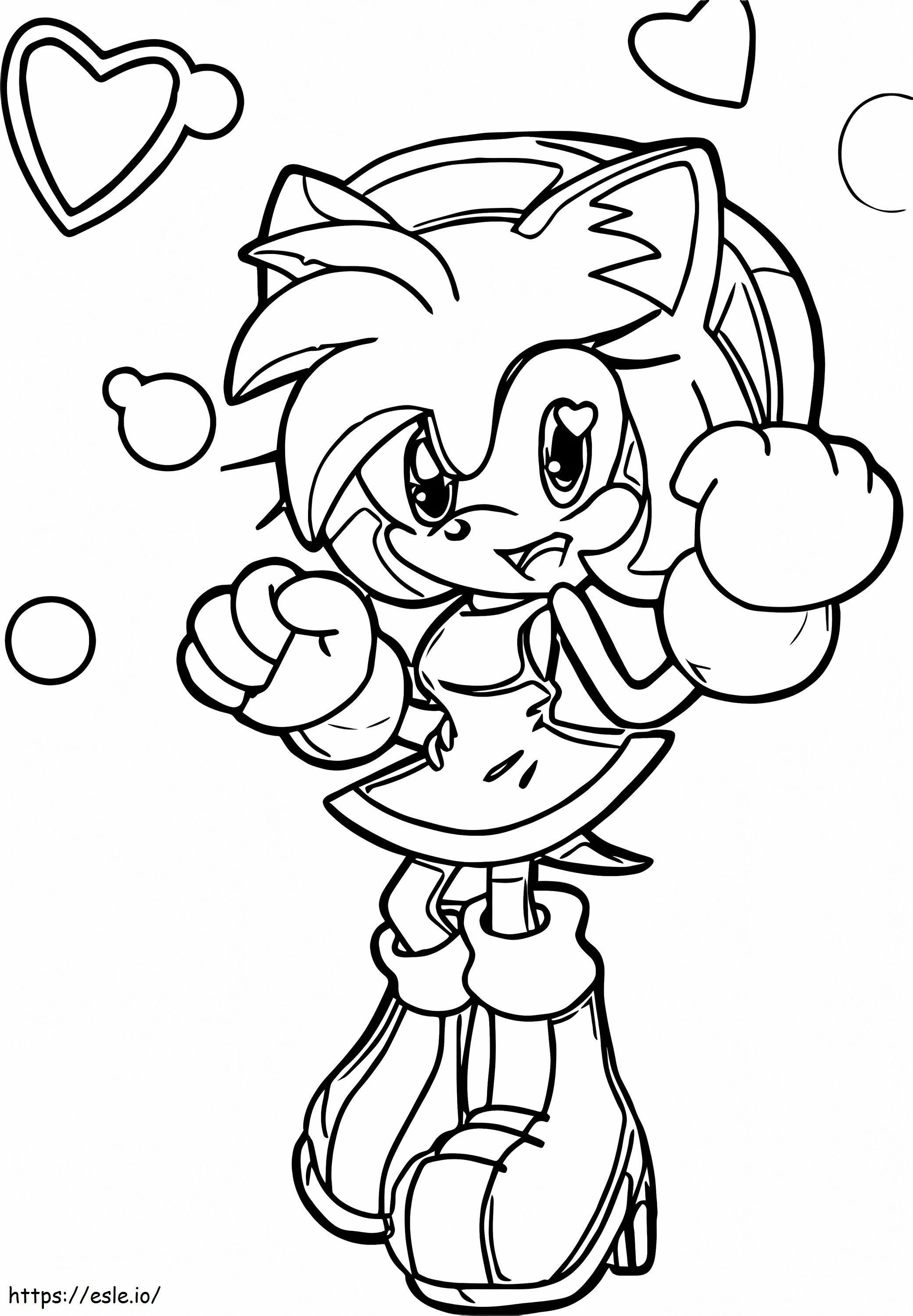 Pretty Amy Rose coloring page