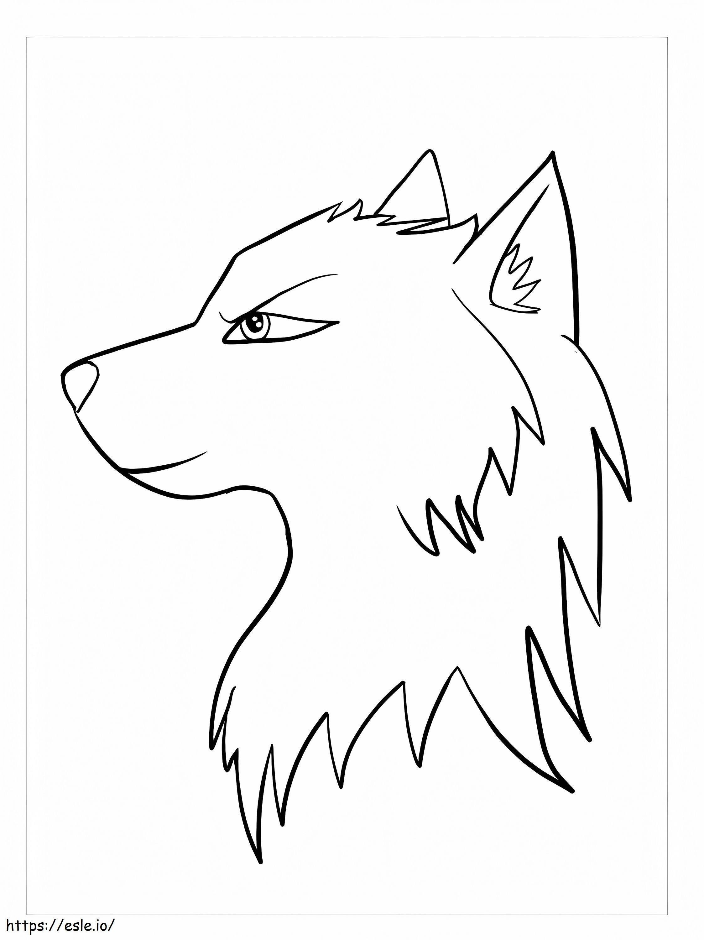 Retrato de lobo para colorir