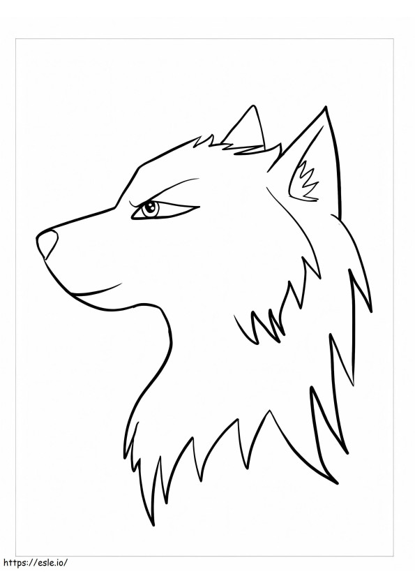 Retrato de lobo para colorear