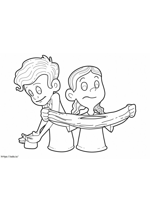 Kids With Slime coloring page
