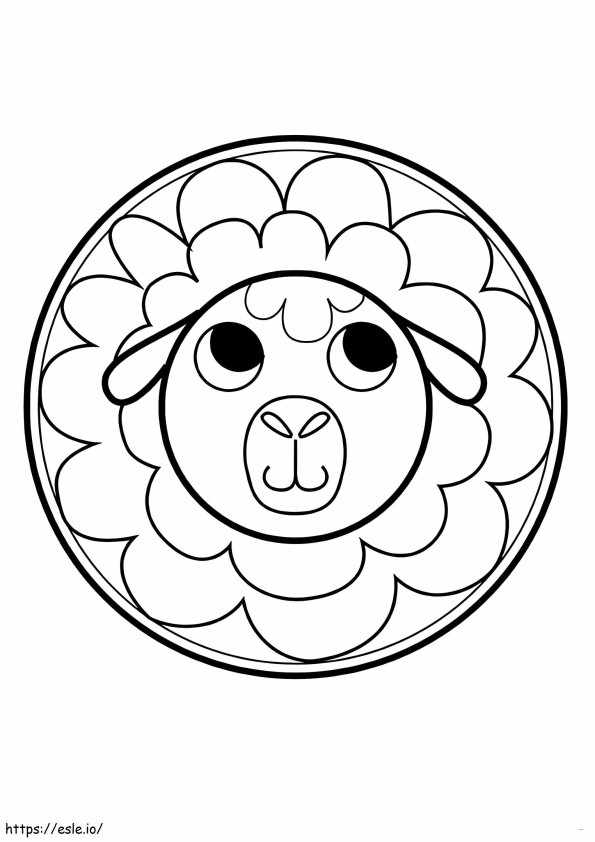 Mandala de ovelha para os mais pequenos para colorir