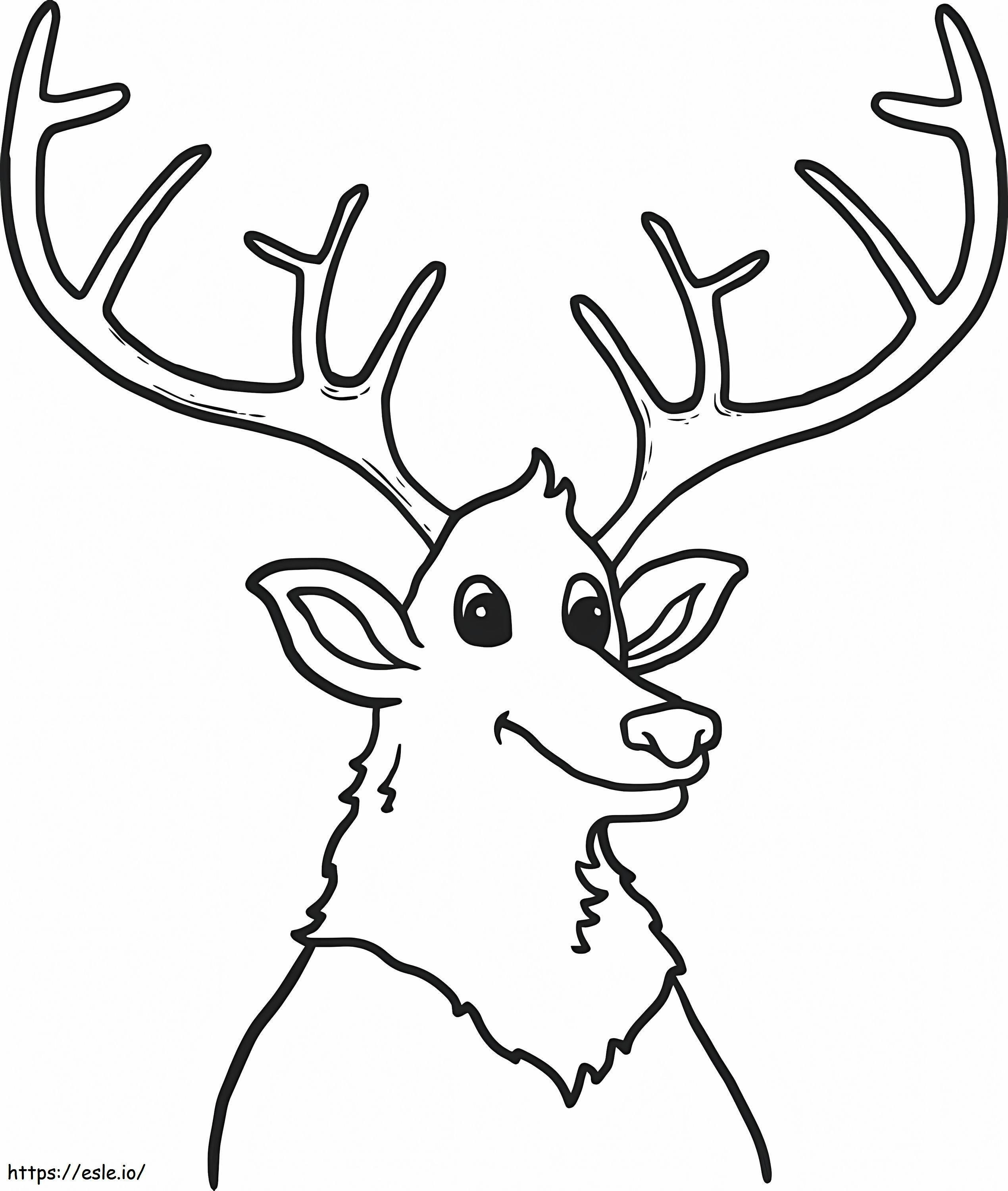Smiling Moose Face coloring page