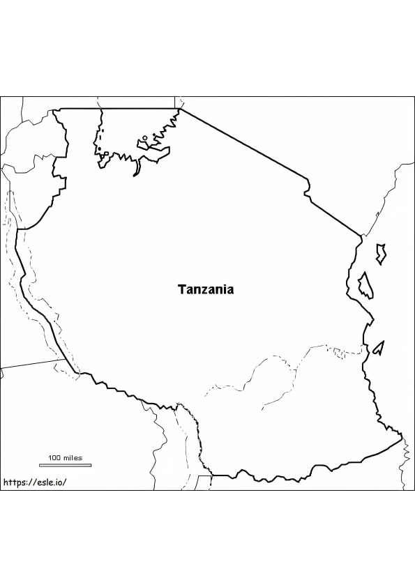 Mapa De Tanzania para colorear