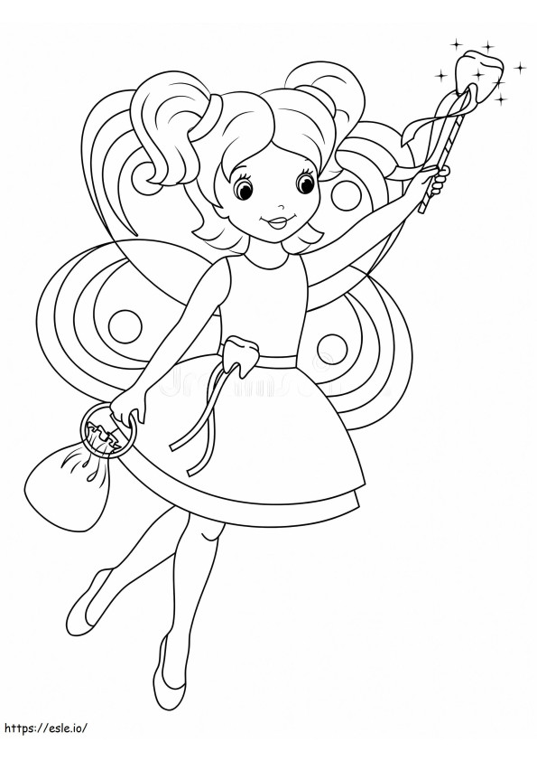 1584067199 Tooth Fairy Flies To Collect Teeth 42142800 coloring page