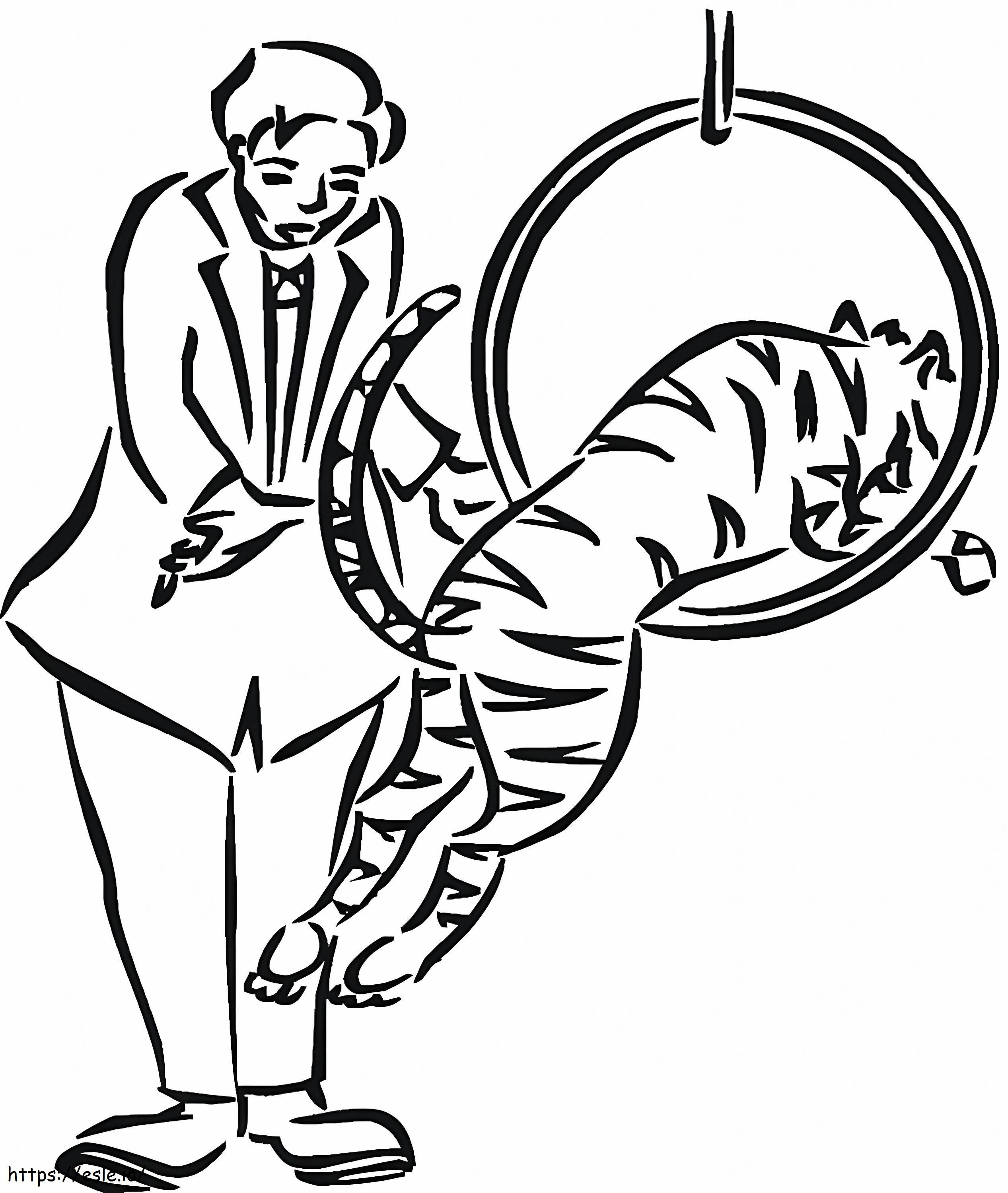 Tiger In Circus coloring page
