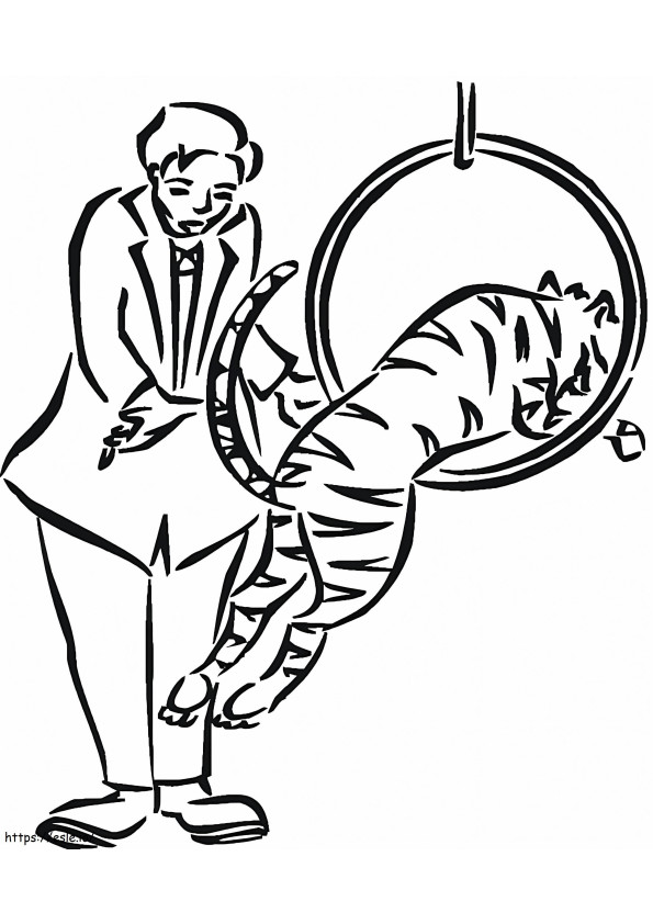 Tiger In Circus coloring page