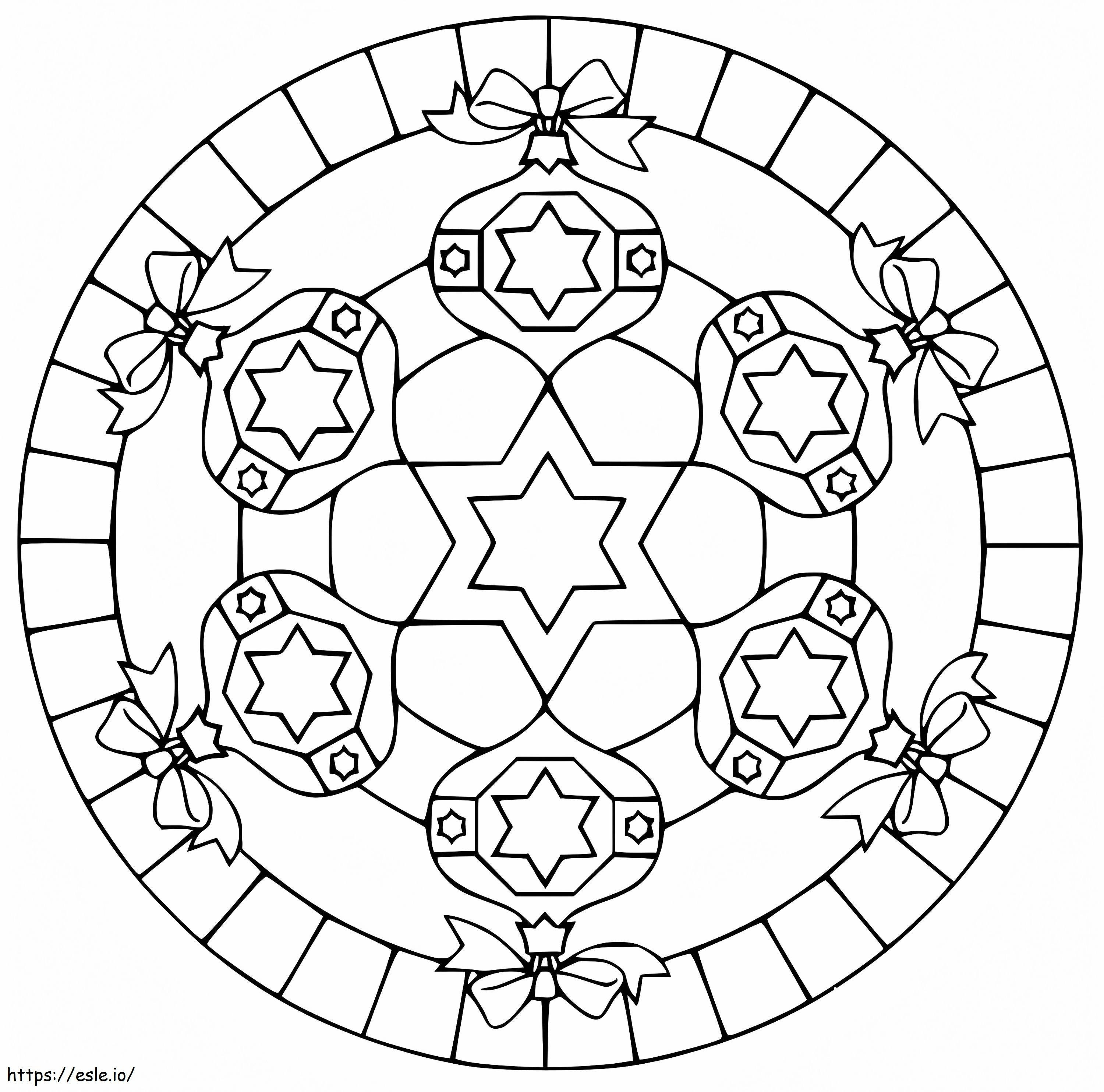 Coloriage Mandala de Noël 18 à imprimer dessin