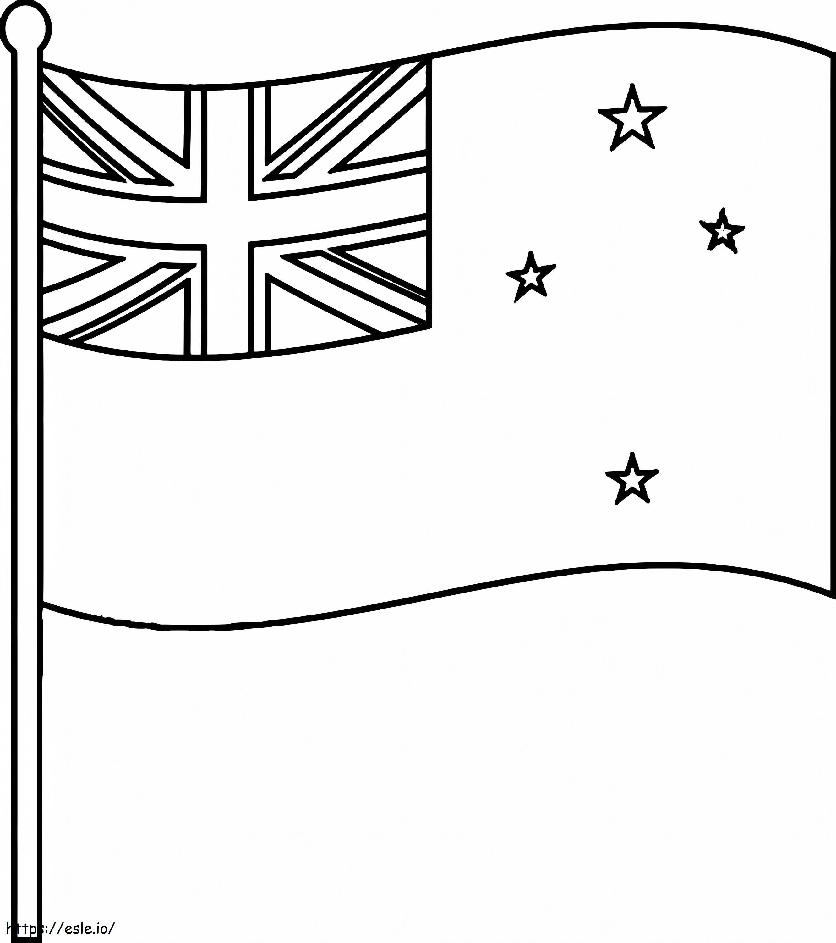 ニュージーランドの国旗 1 ぬりえ - 塗り絵