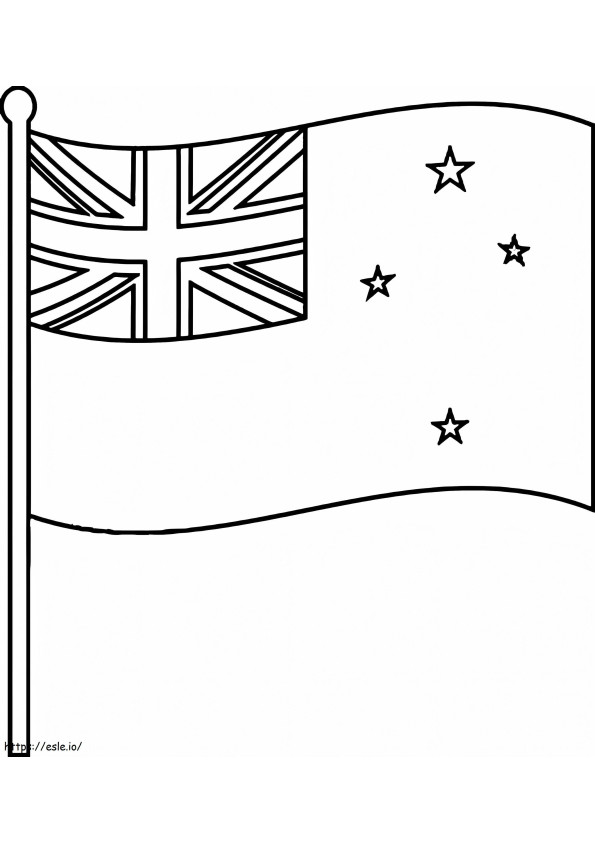 Bendera Selandia Baru 1 Gambar Mewarnai