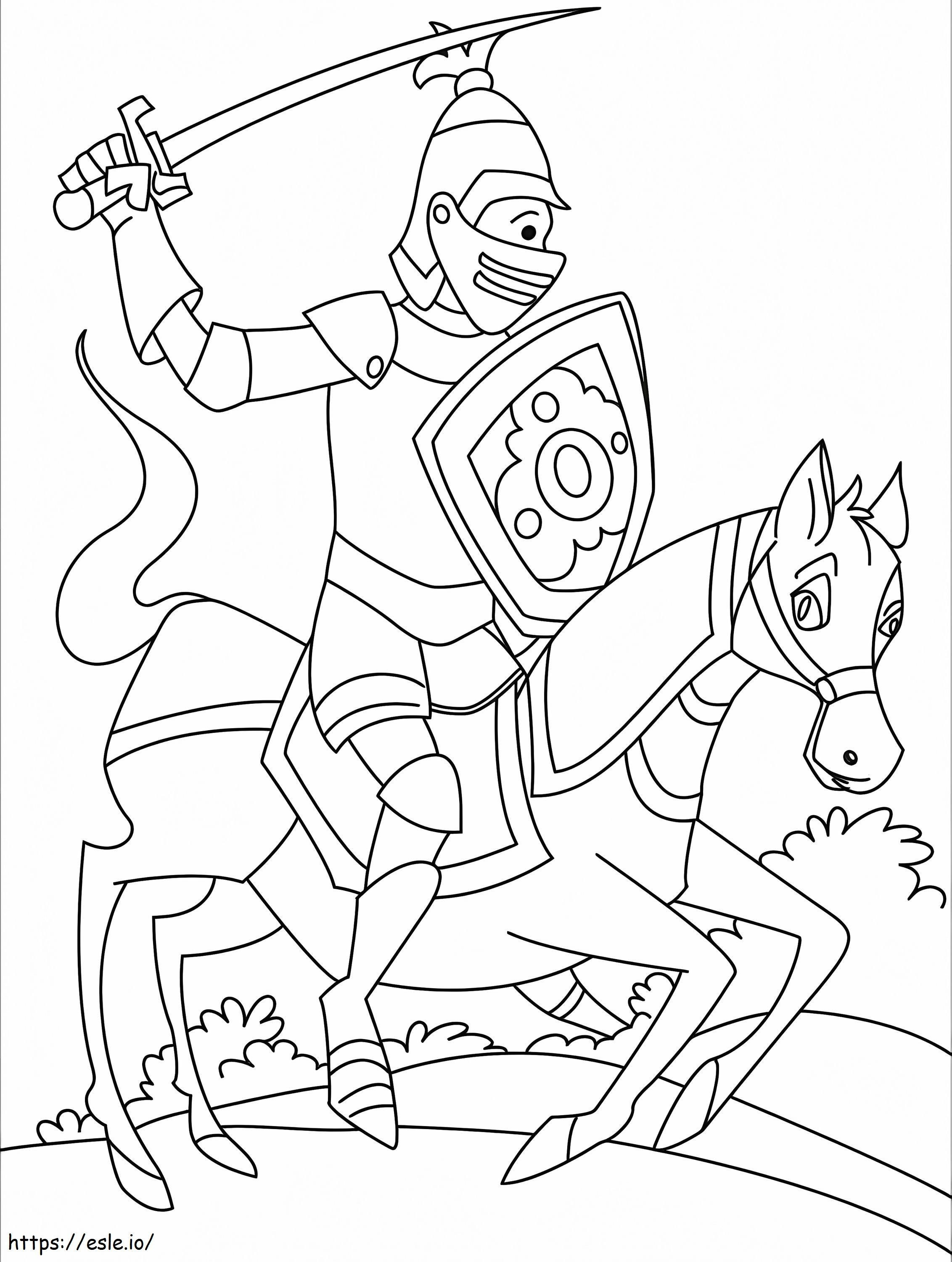 Cavaleiro Lutando para colorir