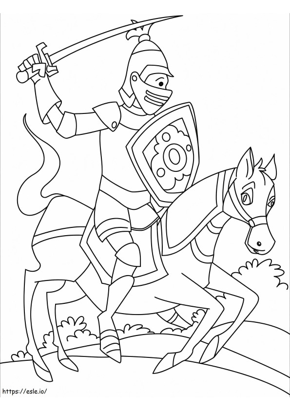 Cavaleiro Lutando para colorir