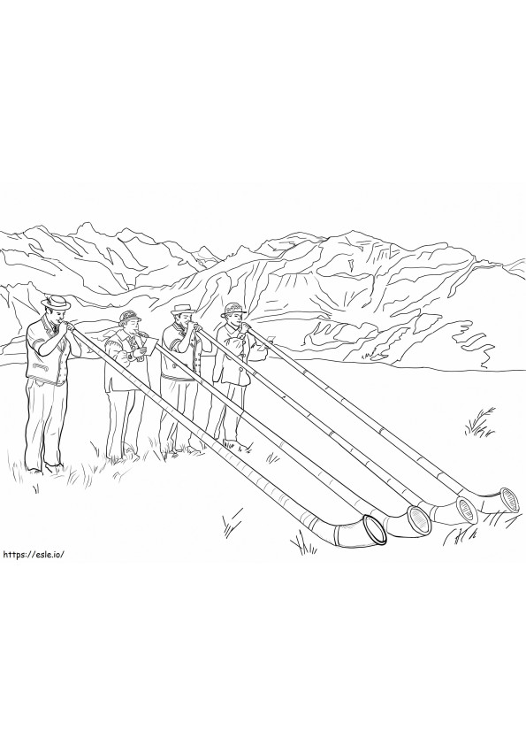 Alphorn coloring page