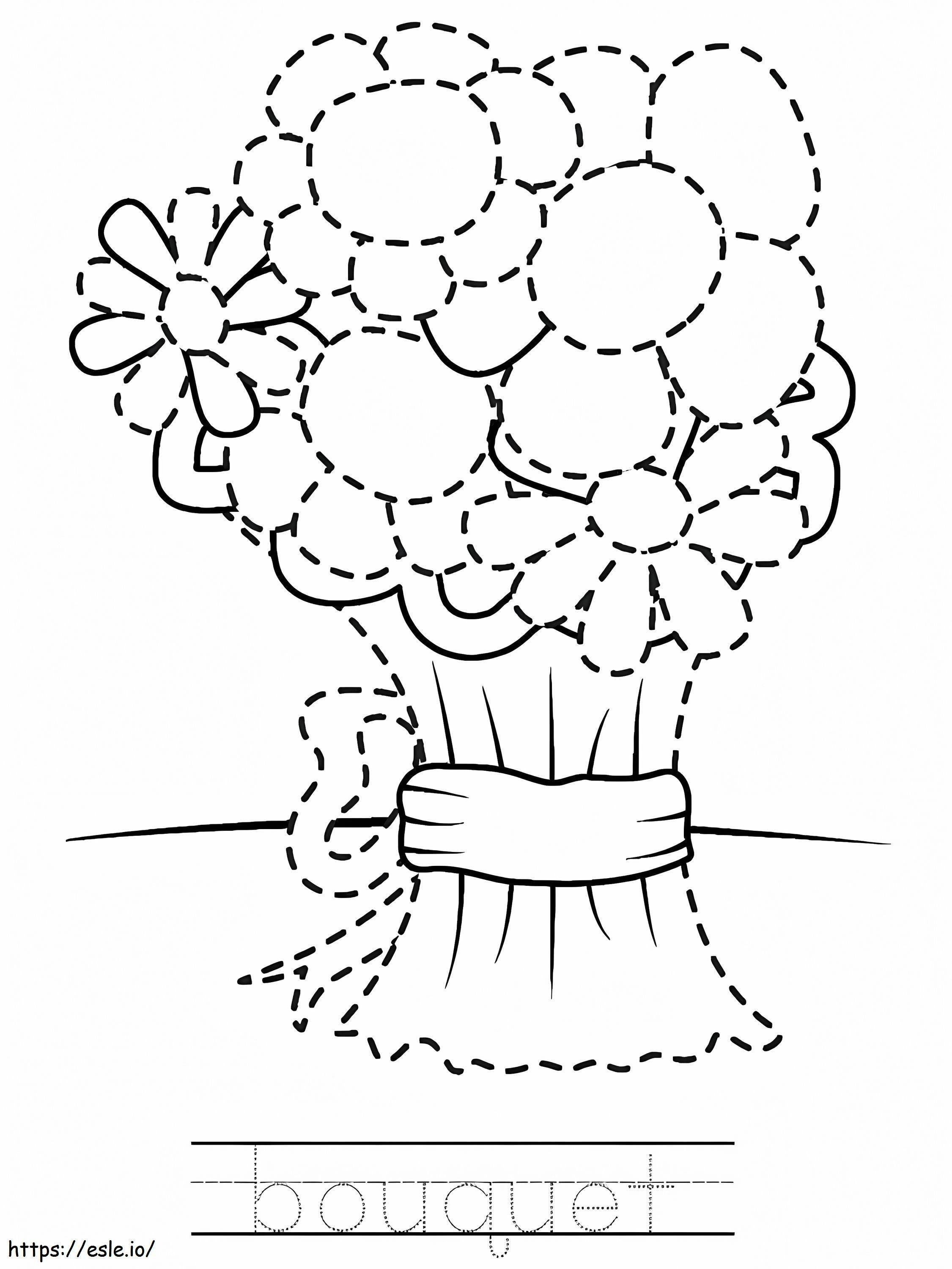 Coloriage Traçage des bouquets à imprimer dessin