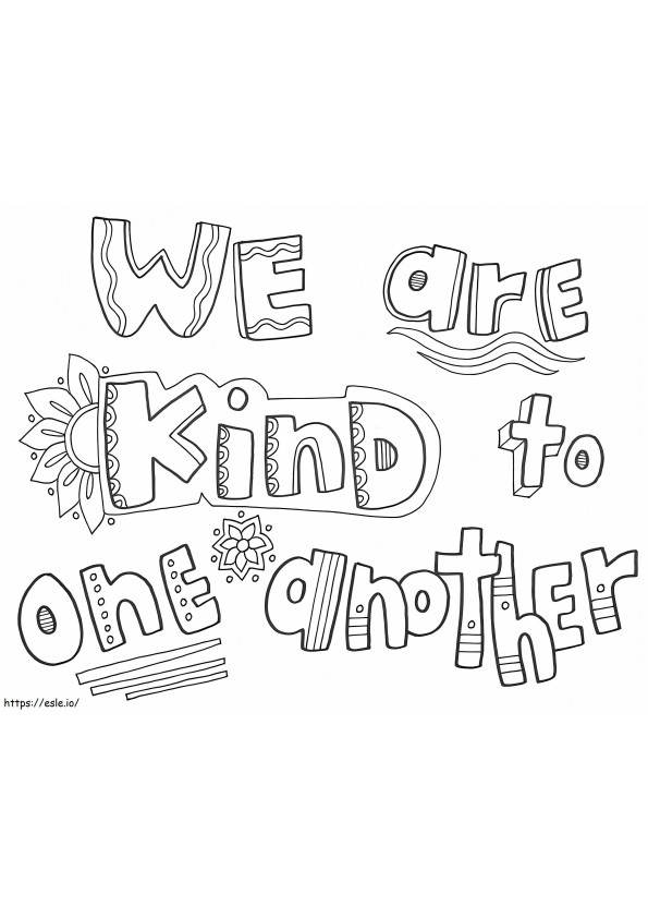 We Are Kind coloring page