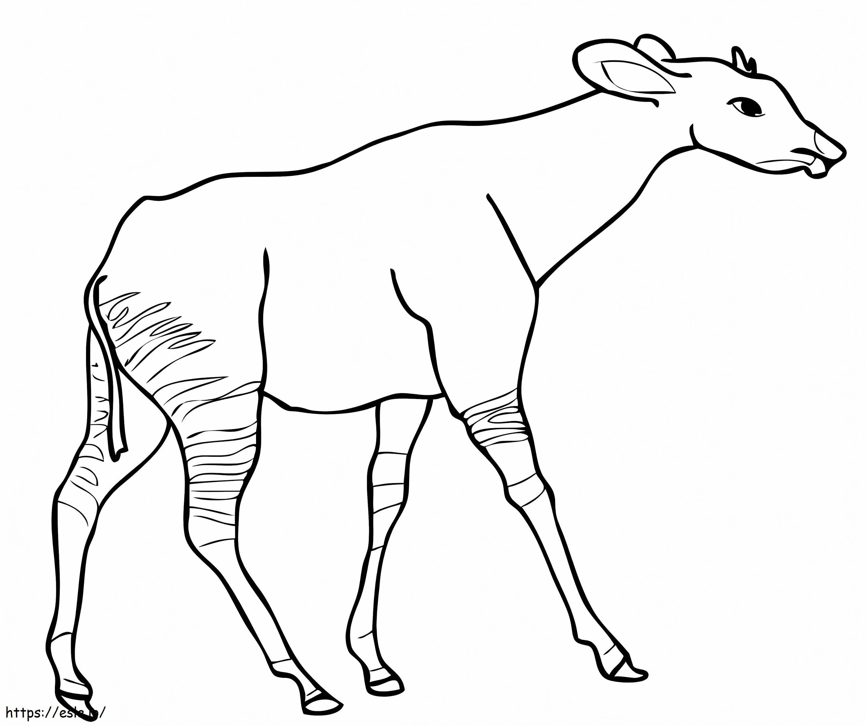 Okapi de África Central para colorear