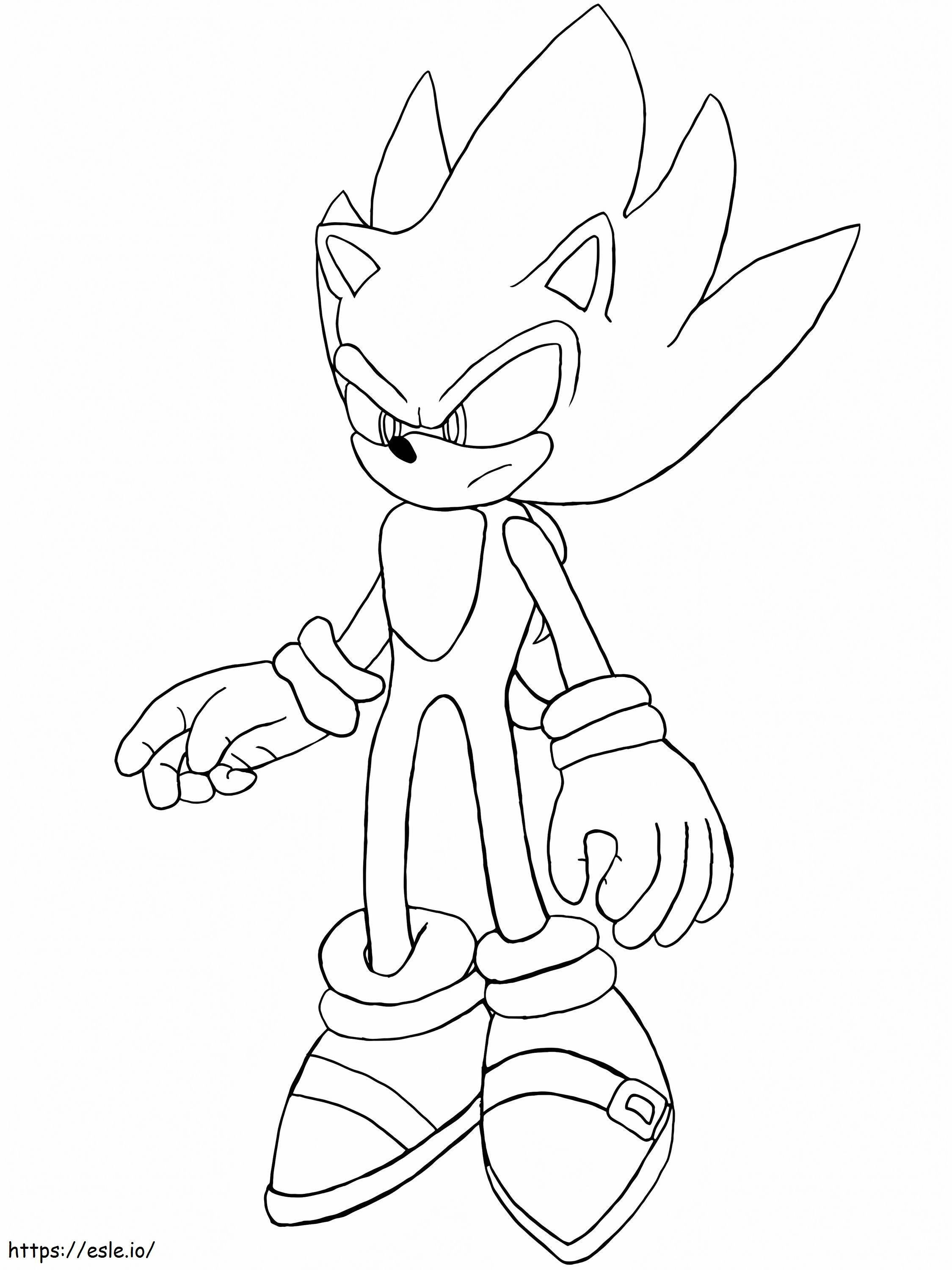 Sonic irritado para colorir