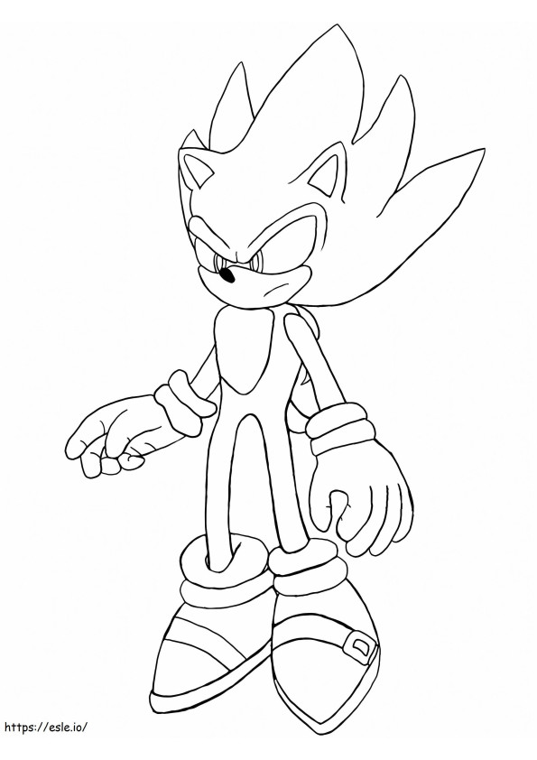 Sonic enojado para colorear