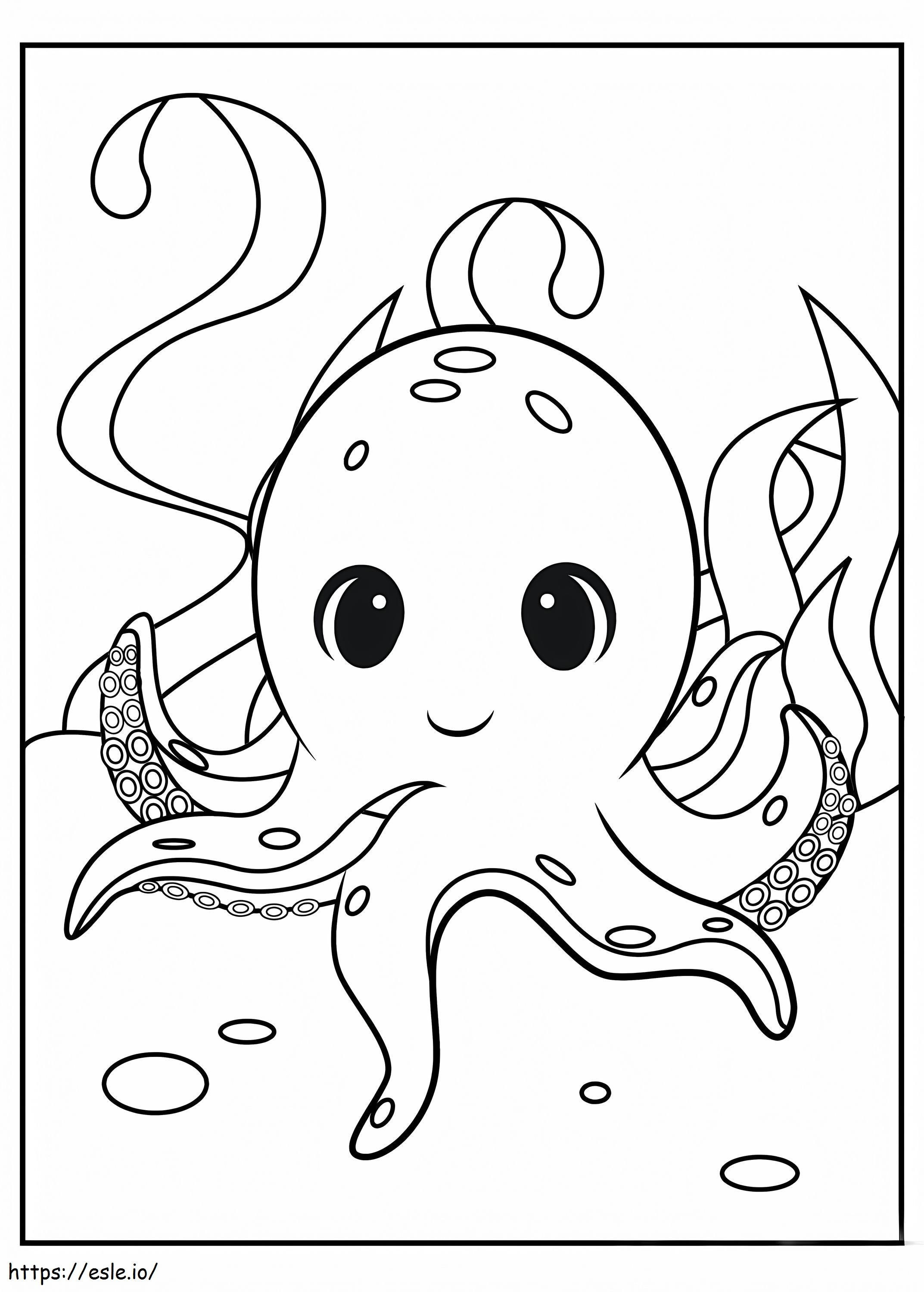Baby-octopus glimlachen kleurplaat kleurplaat