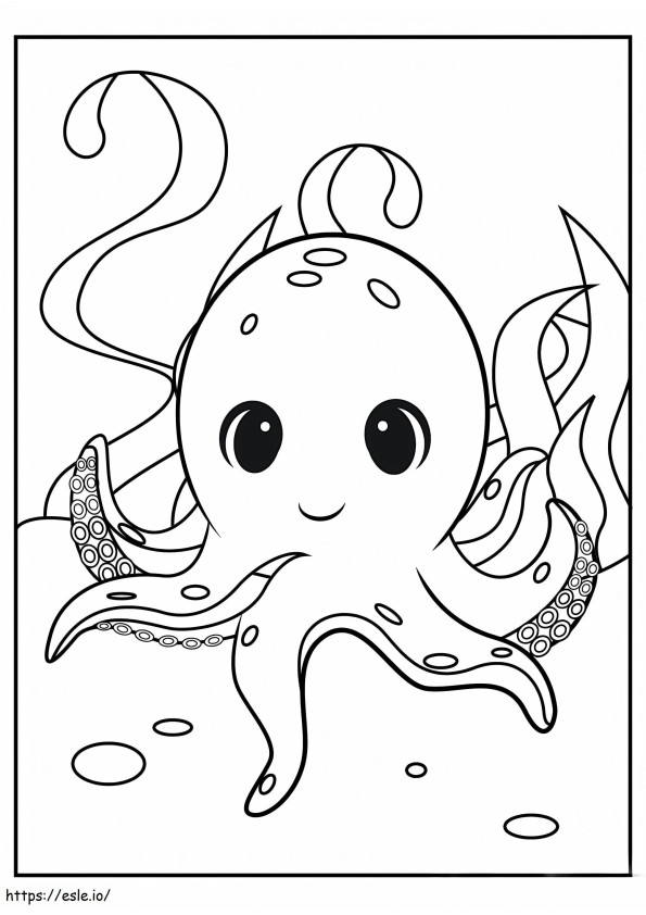 Baby-Oktopus lächelt ausmalbilder