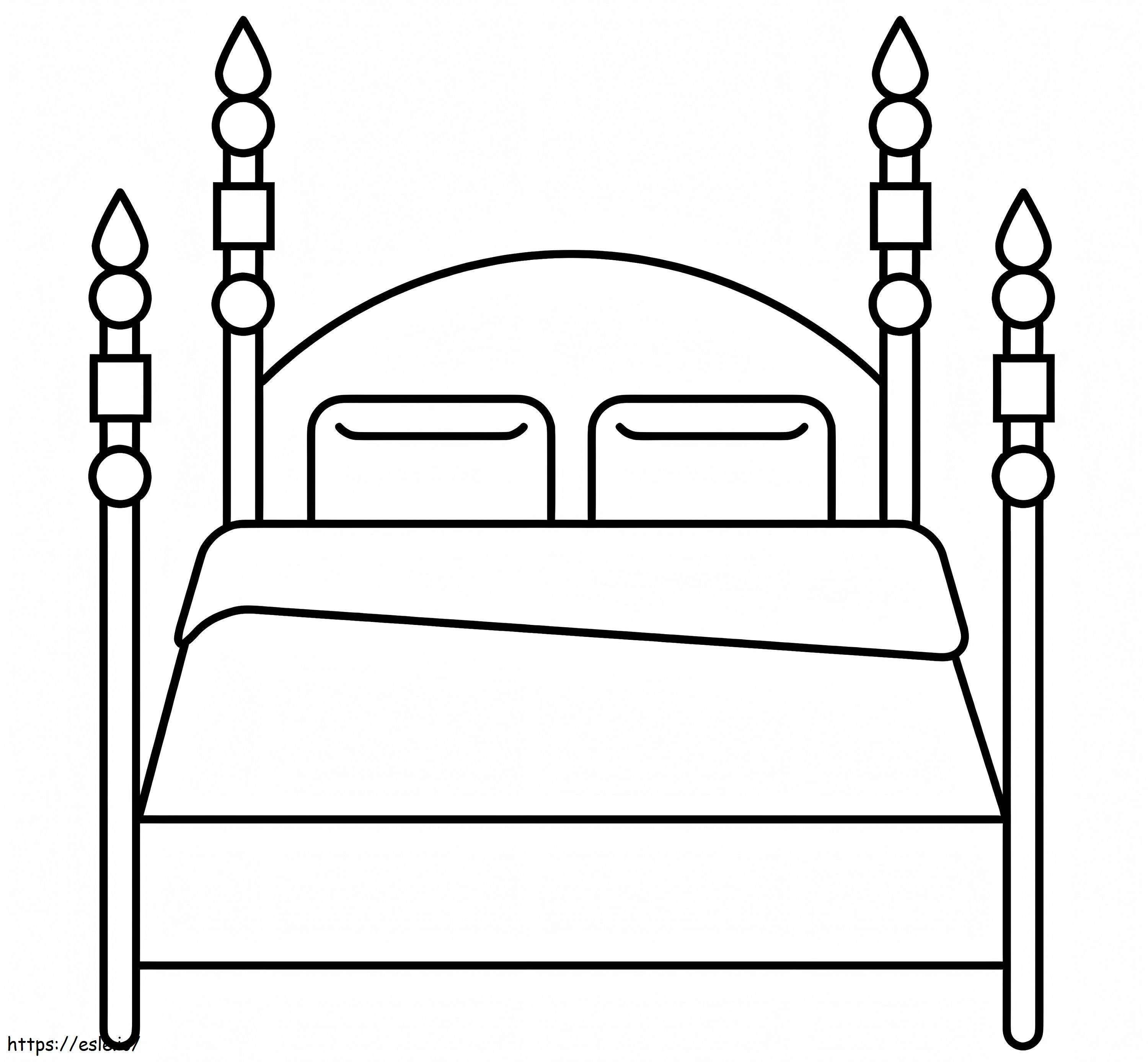 Bezpłatne łóżko do wydrukowania kolorowanka