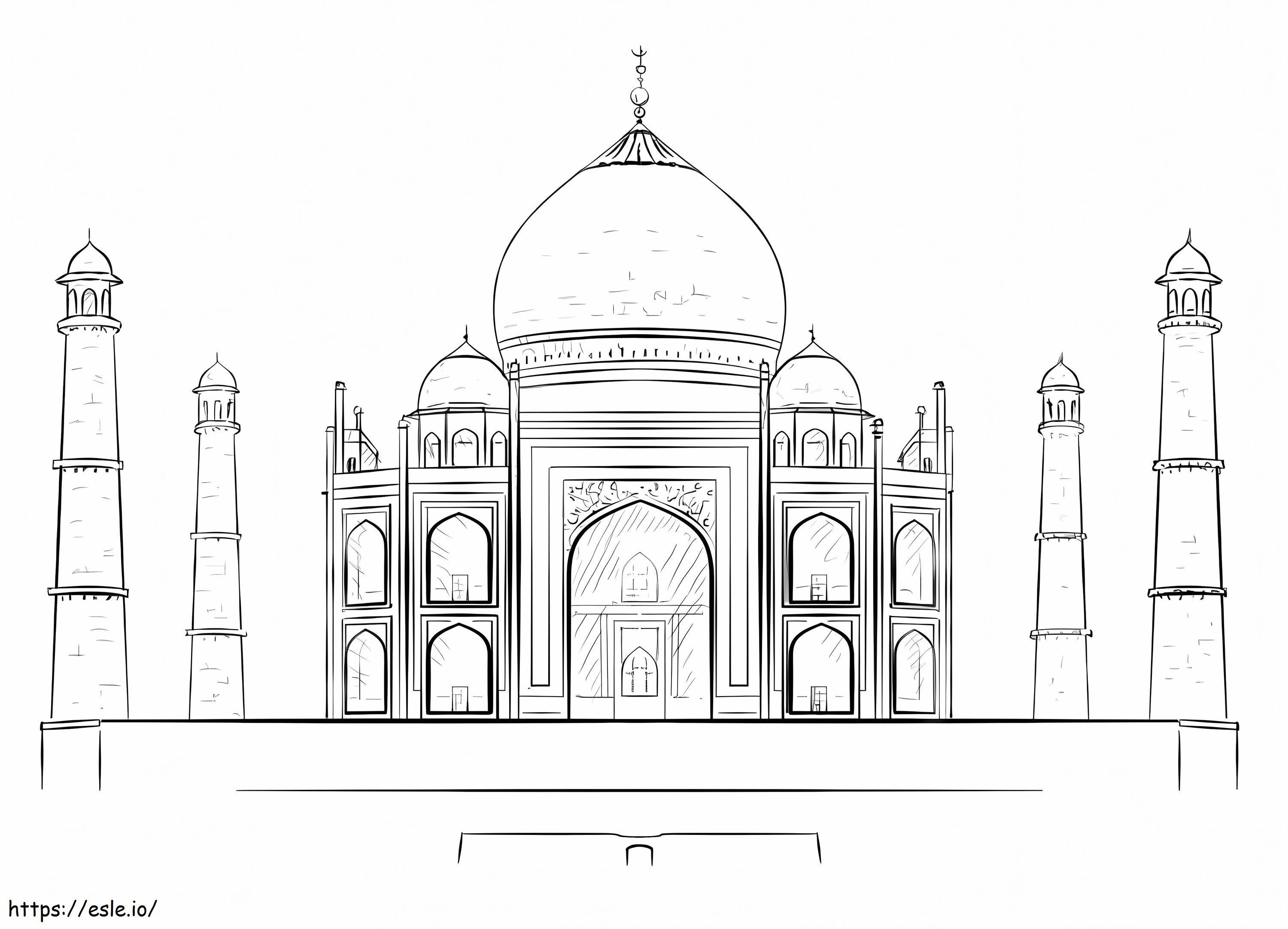 Taj Mahalin palatsi värityskuva
