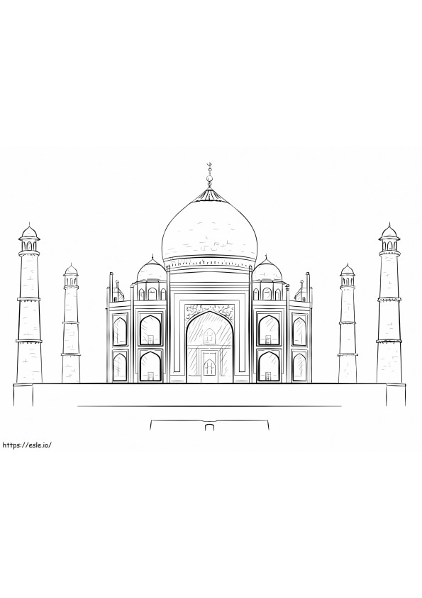 Taj Mahal-paleis kleurplaat