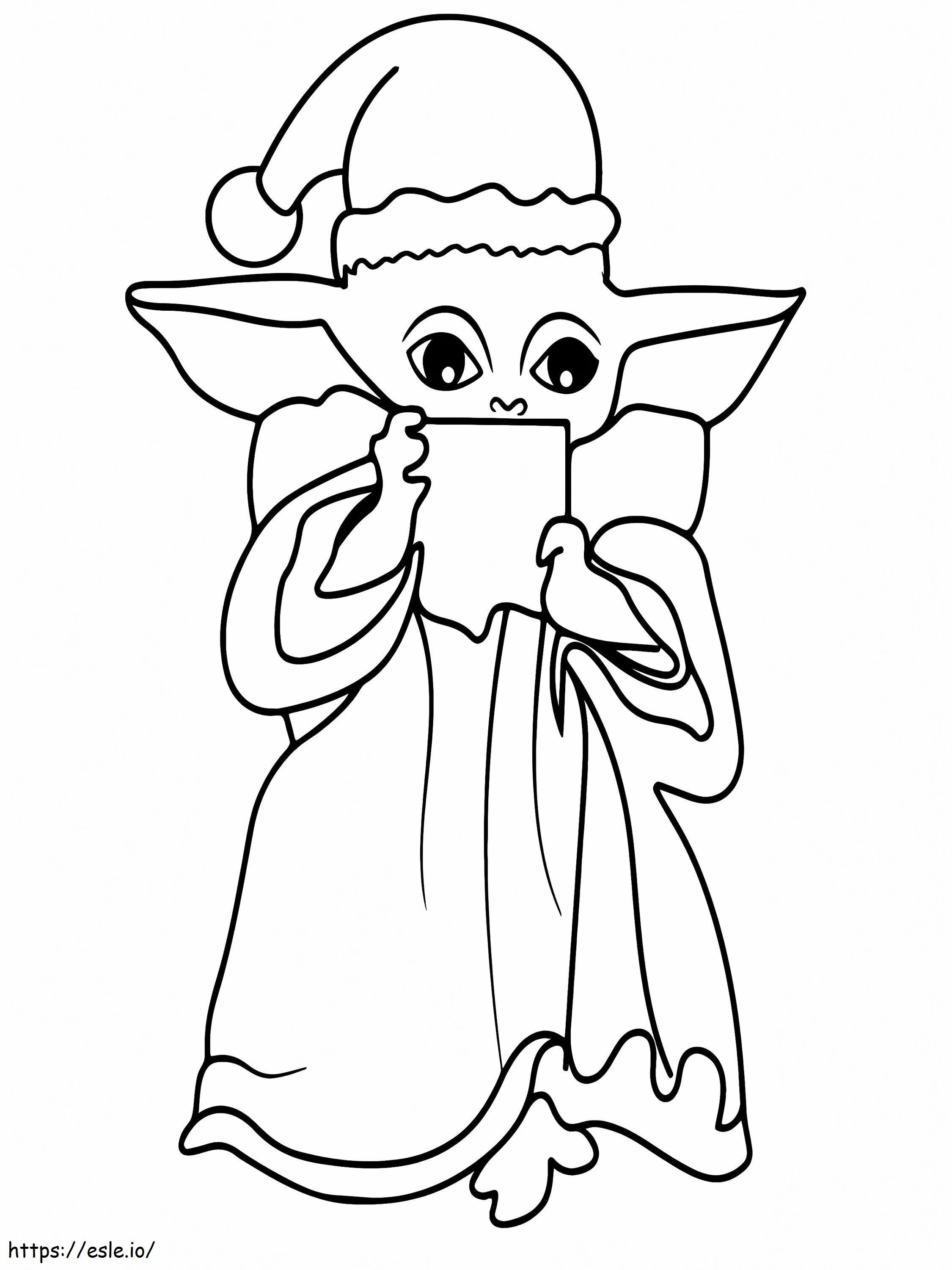 Baby Yoda Christmas Coloring 9 värityskuva