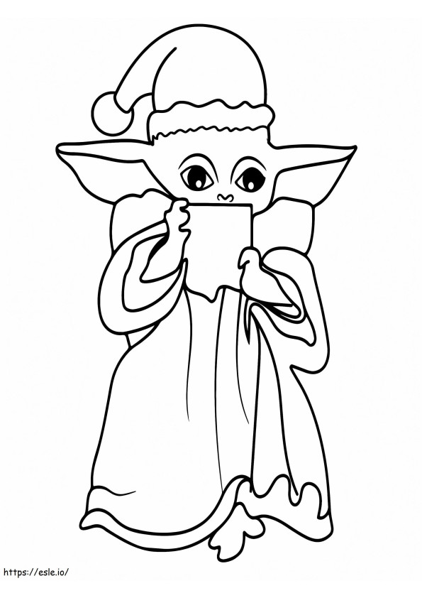 Baby Yoda karácsonyi színező 9 kifestő