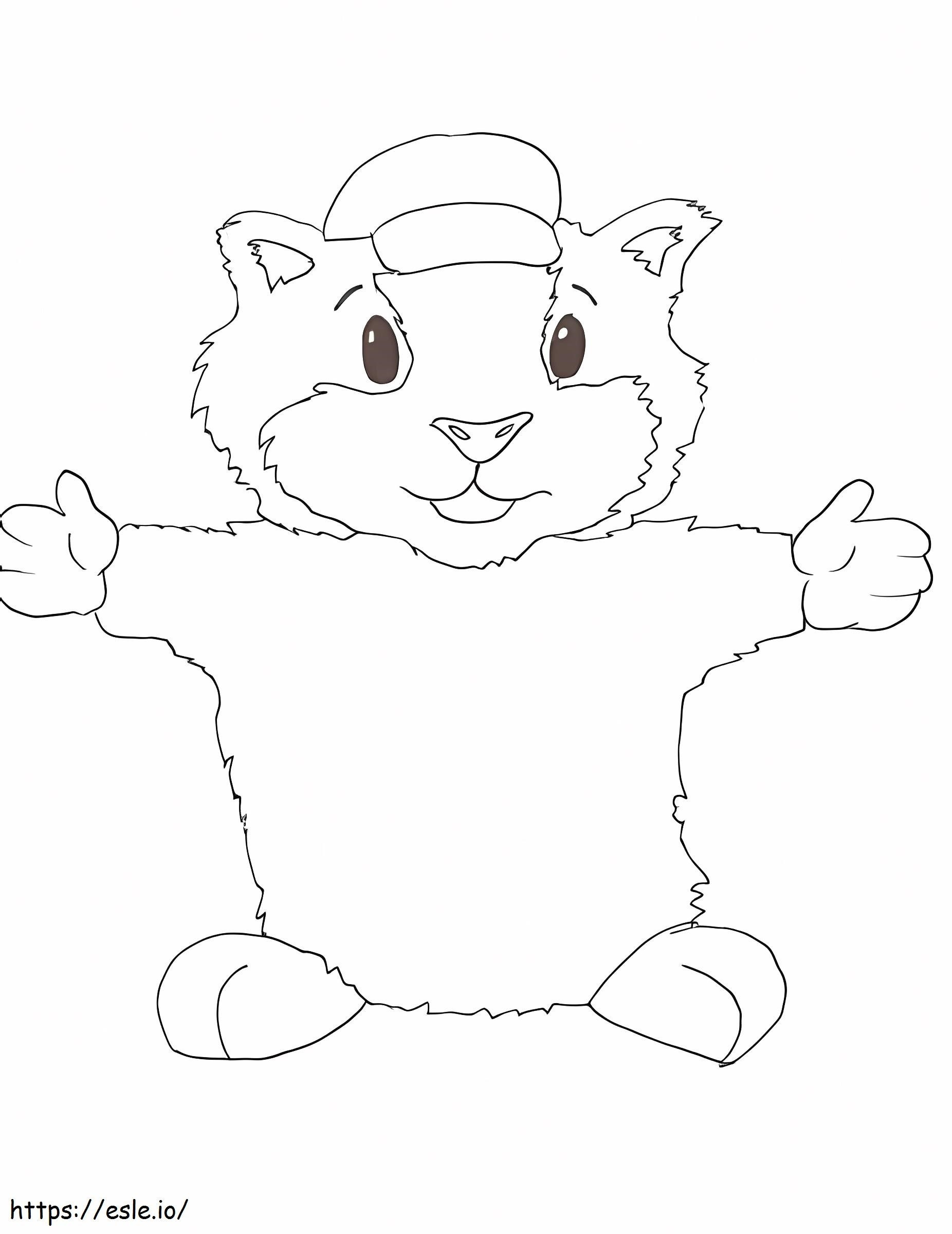 Happy Old White Mouse coloring page