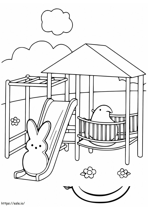 Rabbit And Chick Marshmallow Peeps coloring page