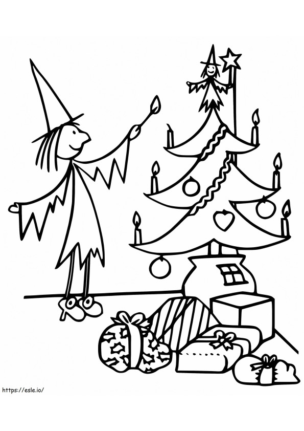 Meg And Christmas Tree coloring page