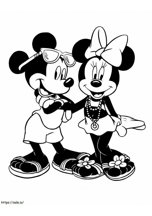 Grande Mickey e Minnie Mouse para colorir