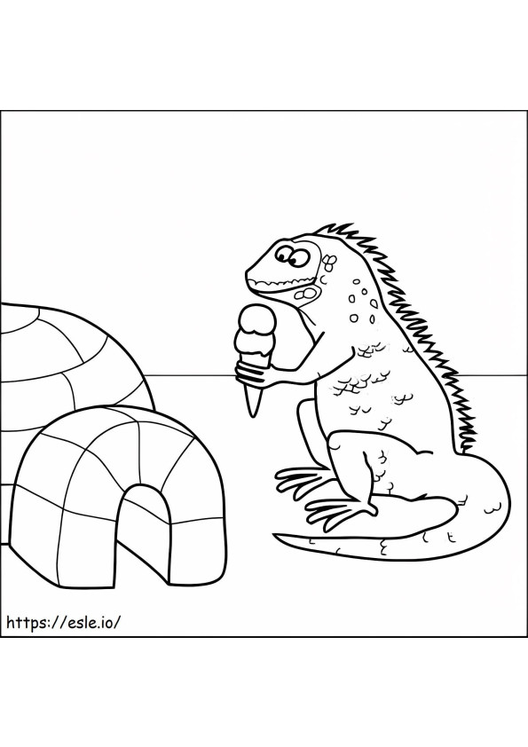 Iguană și iglu de colorat