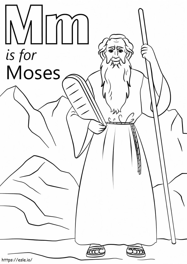 Moisés letra M para colorear