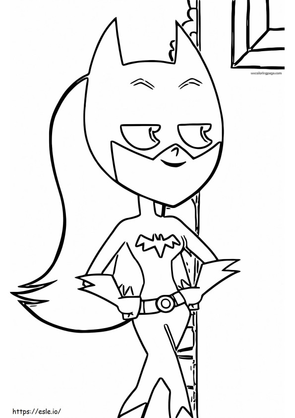 Desenho animado da Batgirl para colorir