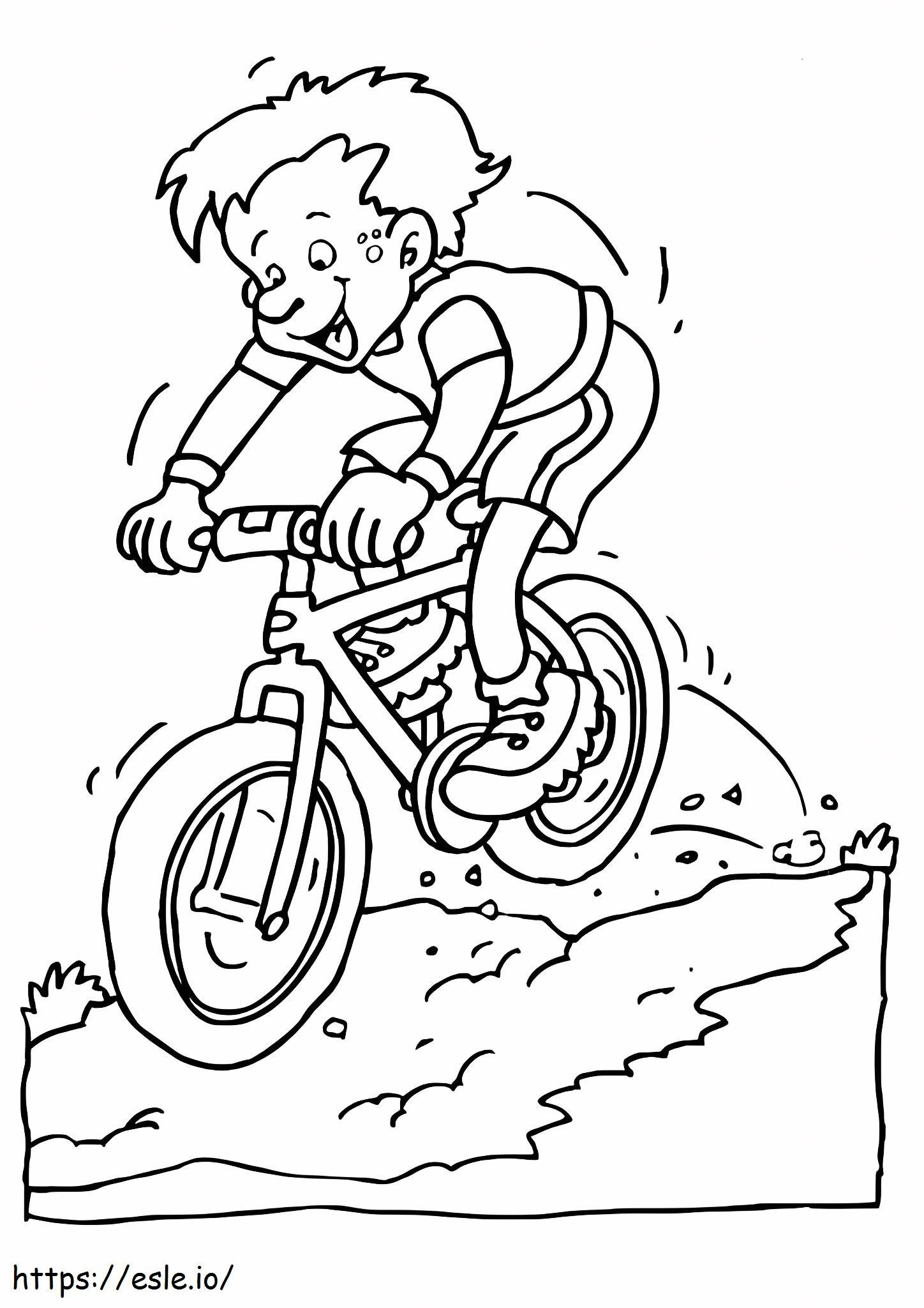Cycling Funny Boy coloring page
