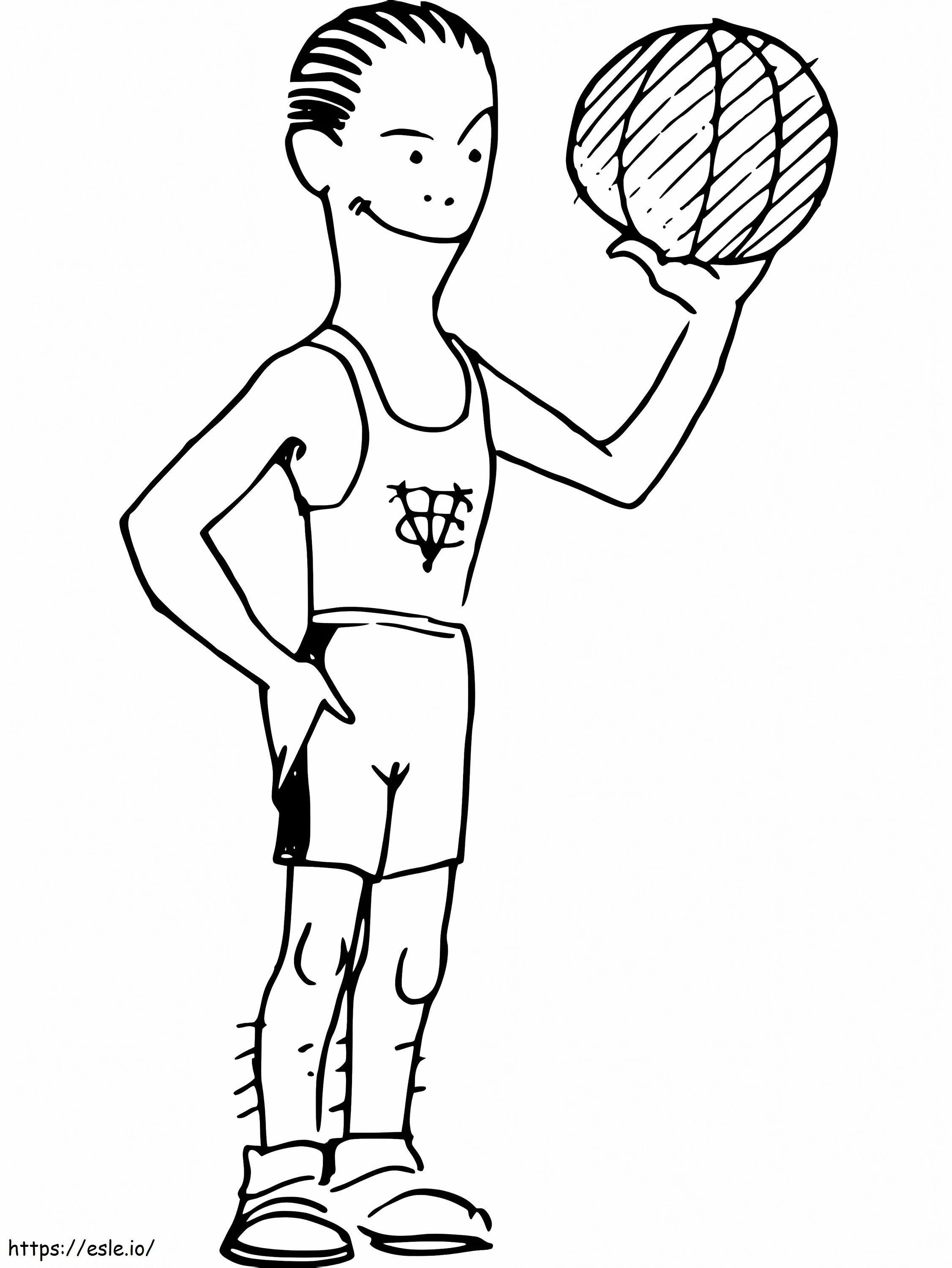 Vintage Basketball Player coloring page