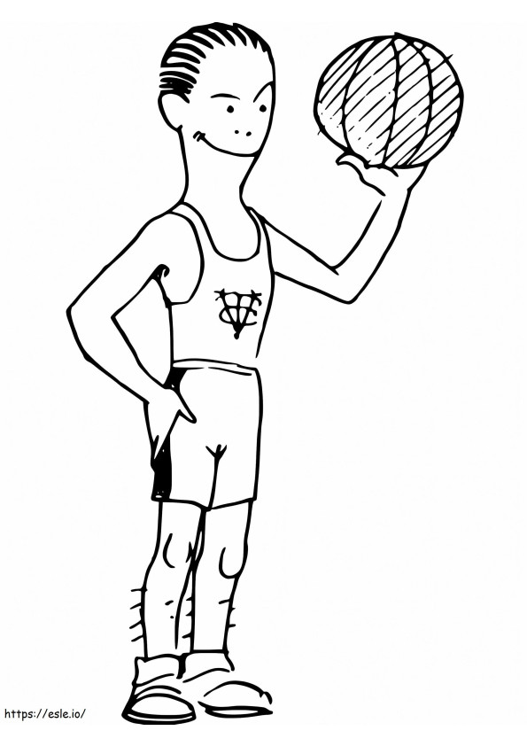 Giocatore di basket d'epoca da colorare